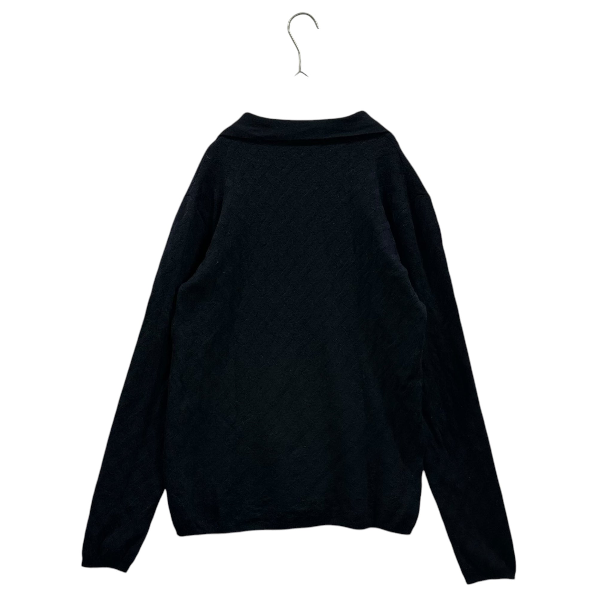ARMANI COLLEZIONI(アルマーニコレツィオーニ) 90's 100% Merino Wool L/S Knit Polo Shirt メリノウール 100% 長袖 ニット ポロシャツ 5005B TG 50 ネイビー
