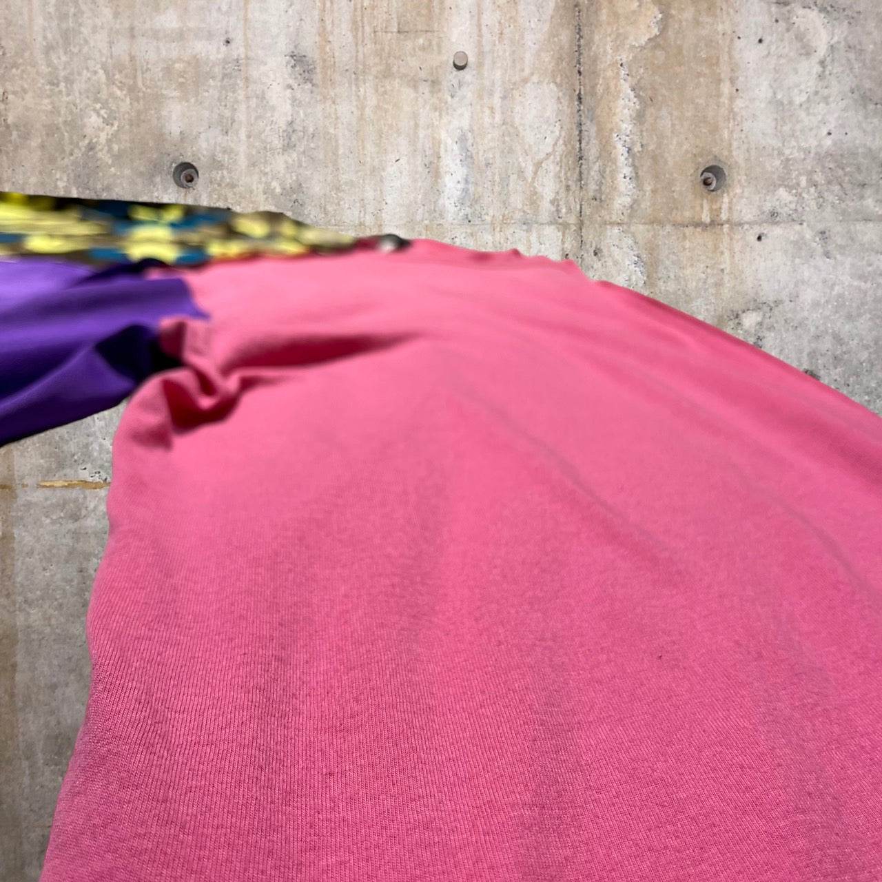 COMME des GARCONS HOMME PLUS(コムデギャルソンオムプリュス) 19SSドッキングカットソー PC-T032 S ピンク×パープル AD2018 コレクションランウェイ着用モデル