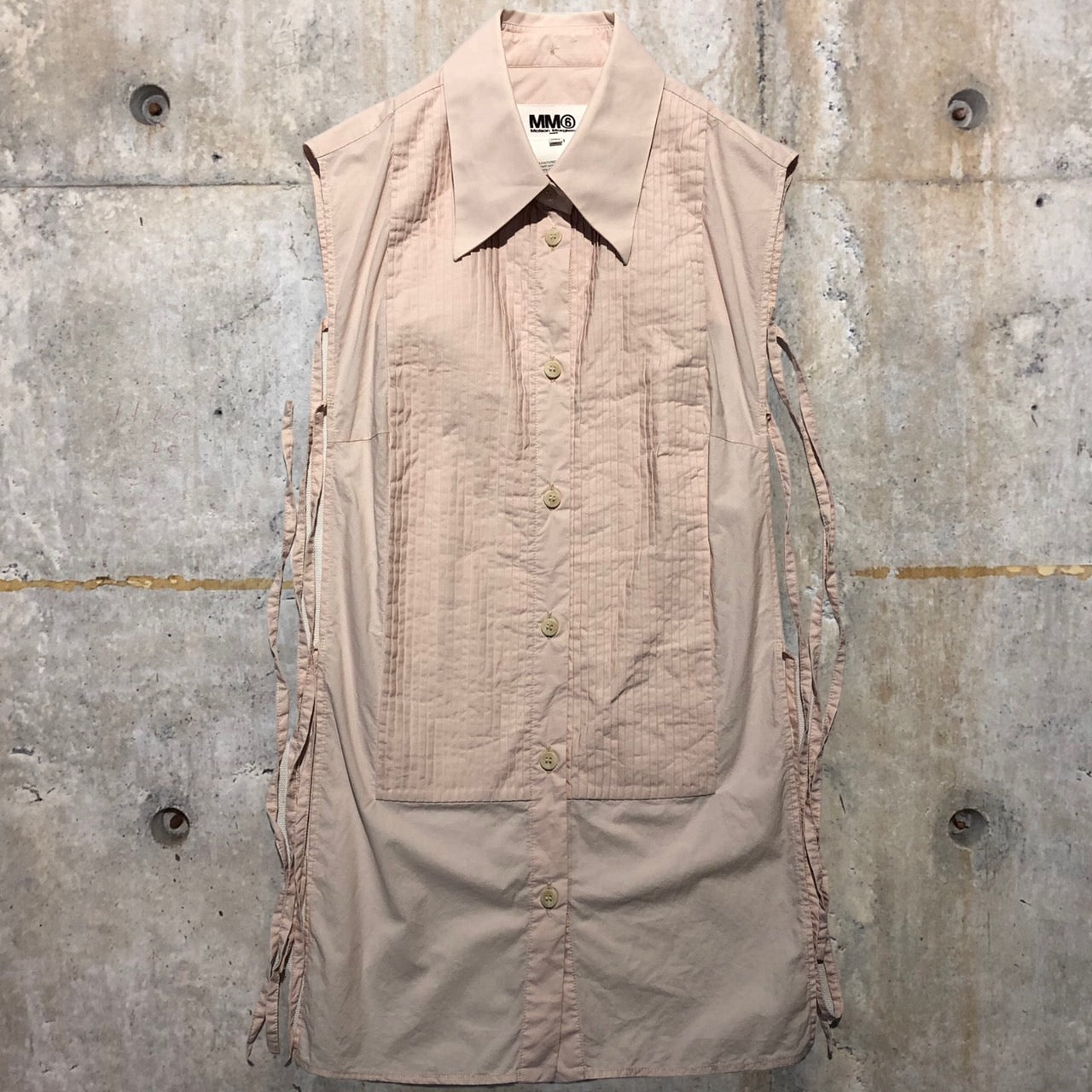 MM6(エムエムシックス) バックオープンプリーツシャツ S52TH0004 uni(FREEサイズ) ピンク メゾンマルジェラ