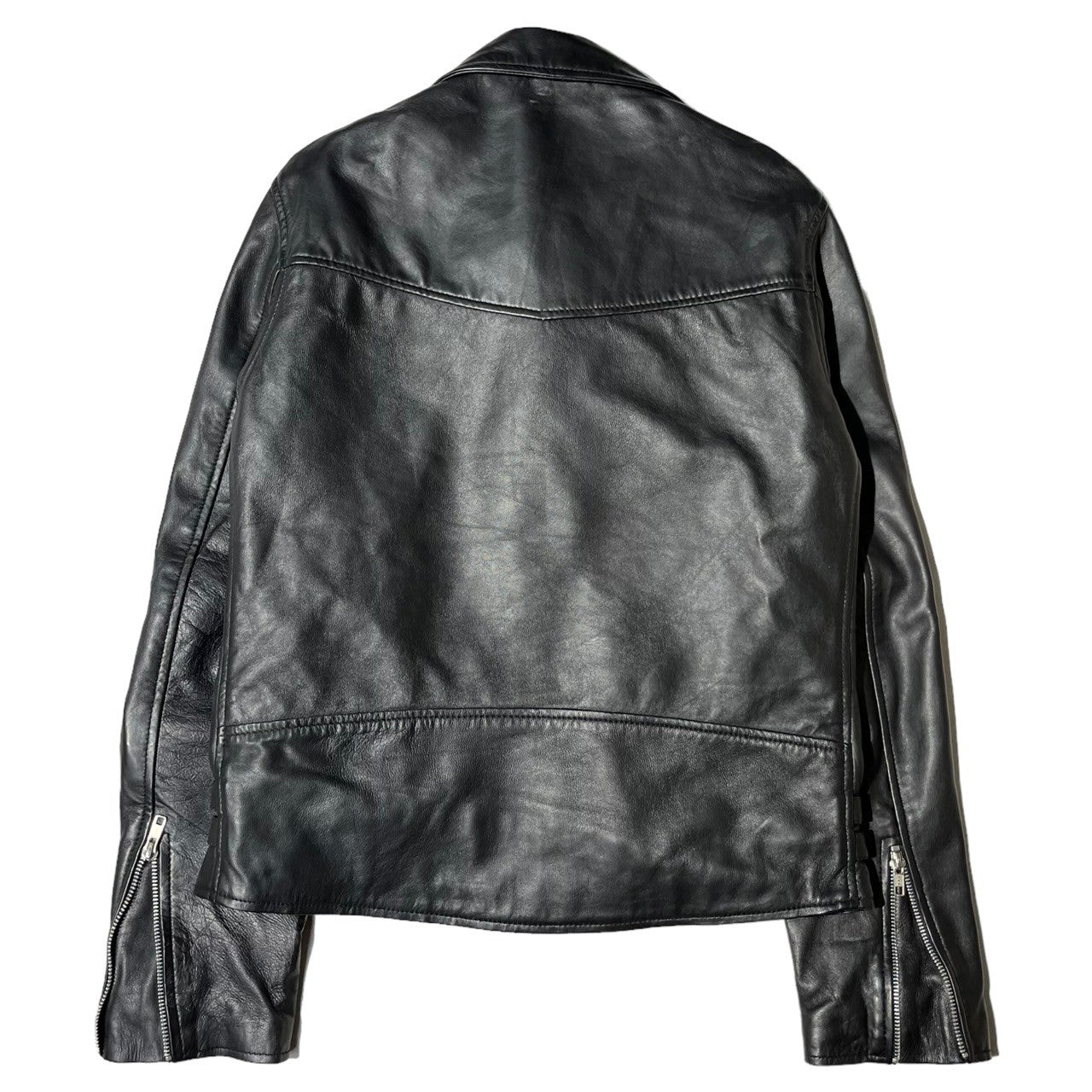RHENIUM(レニウム) leather double ラeather double riders jacket レザー ダブル ライダース ジャケット 42(L程度) ブラック