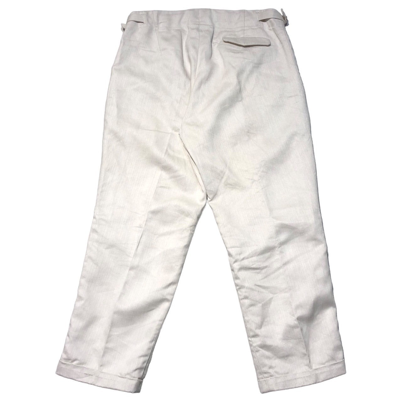 3(san)洋装店(サンヨウソウテン) West German Trousers Ⅱ ウエスト ジャーマン トラウザー 2 3(L程度) ホワイト ヘリンボーン ドイツ軍 サンプリング ミリタリー リネン パンツ 2-02