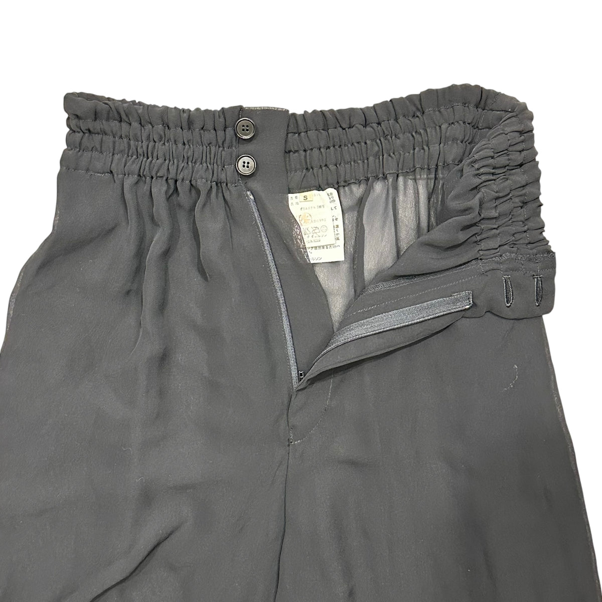 COMME des GARCONS(コムデギャルソン) 1993SS Easy Sheer Wide-Leg Pants イージー シアー ワイド パンツ GP-11035S S ブラック AD1992 90s アーカイブ
