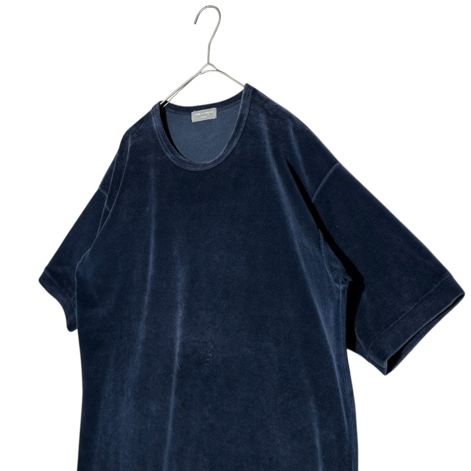COMME des GARCONS HOMME(コムデギャルソンオム) 96AW Vintage Velour S/S Tee ヴィンテージ ベロア 半袖 Tシャツ HT-100220 表記無(M程度) ネイビー AD1996 カットソー 90年代 田中オム