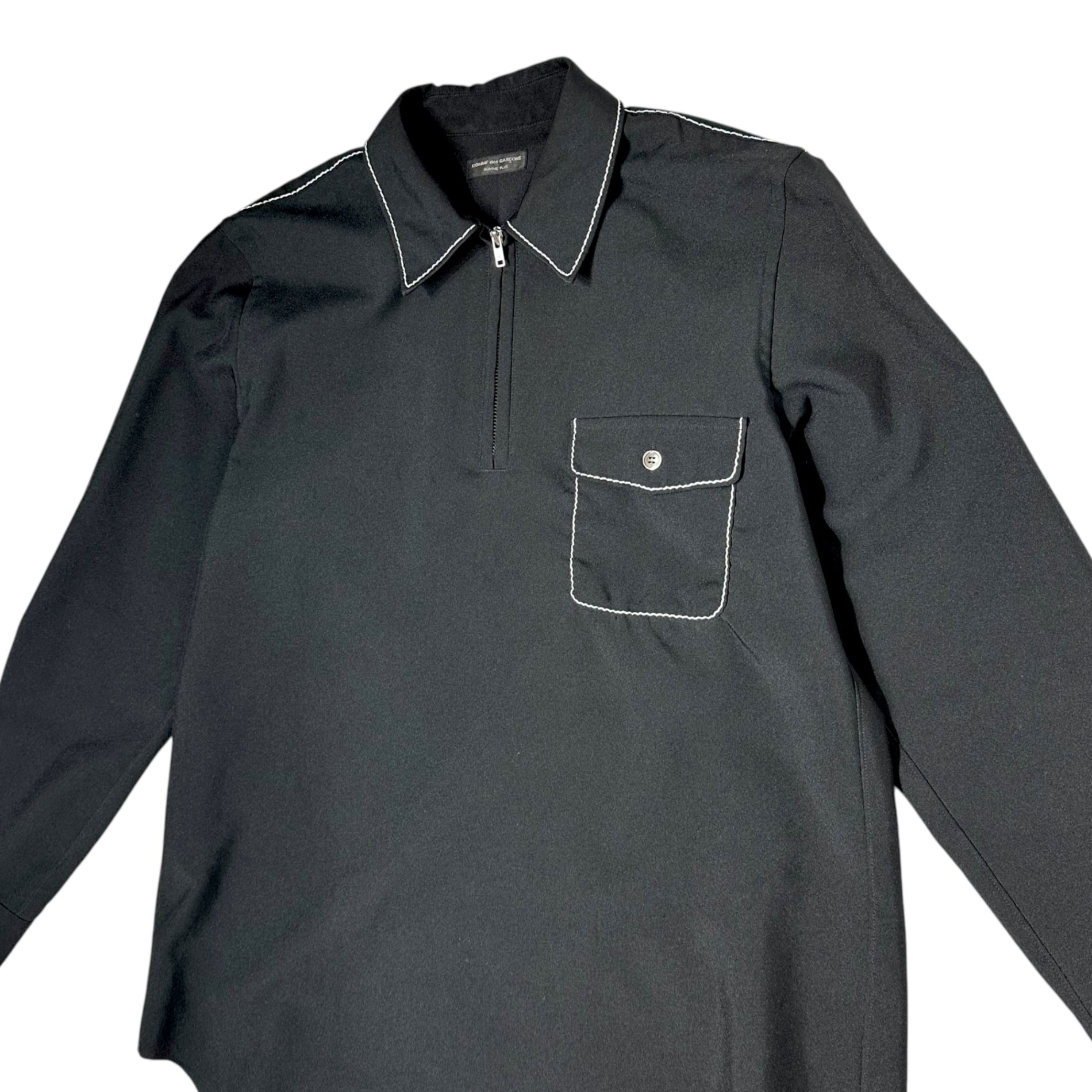 COMME des GARCONS HOMME PLUS(コムデギャルソンオムプリュス) 99AW Souvenir Kitsch stitch pullover shirt スーベニールキッチュ期 ステッチ プルオーバー シャツ M ブラック AD1999