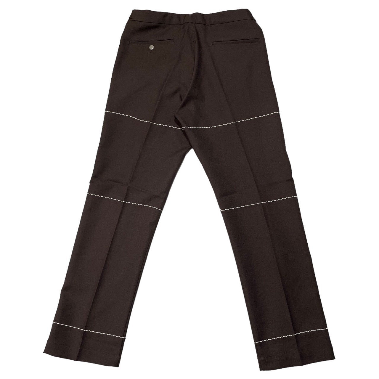 COMME des GARCONS HOMME PLUS(コムデギャルソンオムプリュス) 99AW Souvenir Kitsch stitch pants スーベニールキッチュ期 ステッチ パンツ XP-01006L SIZE L ブラウン×ホワイト AD1999 通称「エルメス期」 稀少アイテム