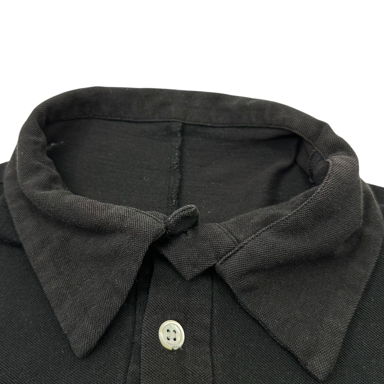YOHJI YAMAMOTO(ヨウジヤマモト) Old Cotton Linen 4 Button Polo Shirt オールド コットン リネン 4ボタン ポロシャツ 3(M~L程度) ブラック