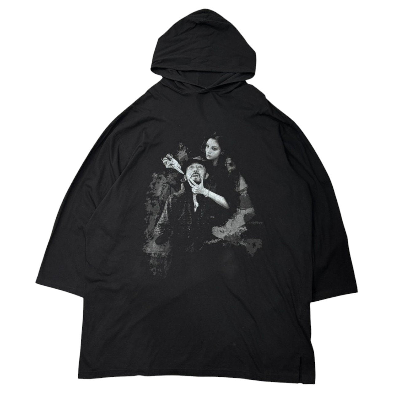 YOHJI YAMAMOTO POUR HOMME(ヨウジヤマモトプールオム) 21SS YOHJI YAMAMOTO This Man Print Hood L/S T-Shirt ヨウジヤマモト ディス マン プリント 長袖 フーデッド Tシャツ HD-T49-034-1-03 3(L程度) ブラック