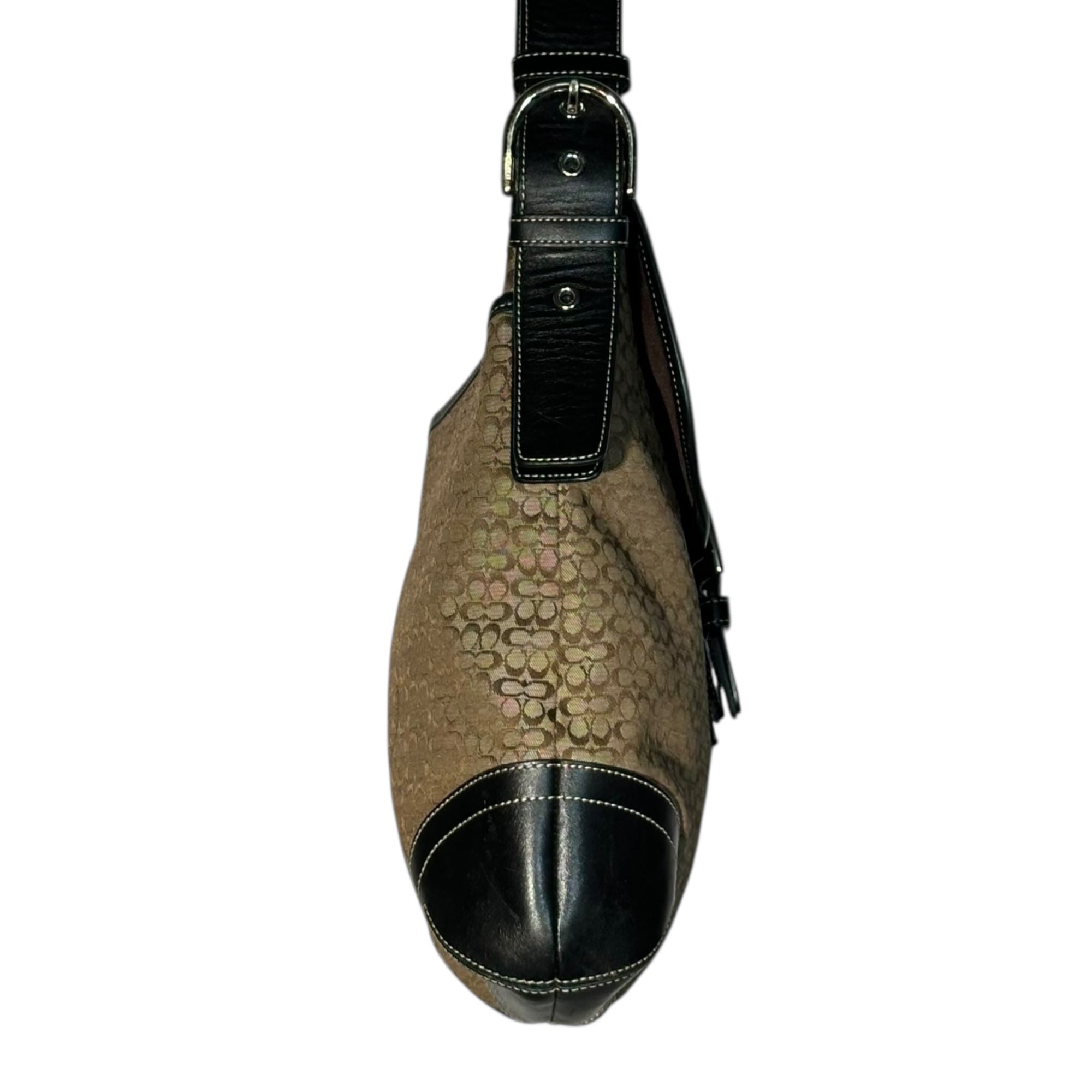 COACH(コーチ) Logo Patch Signature Body Bag ロゴ ワッペン シグネチャー ボディバッグ F72931 ベージュ×ブラック ウエスト ポーチ ショルダー バッグ 斜め掛け