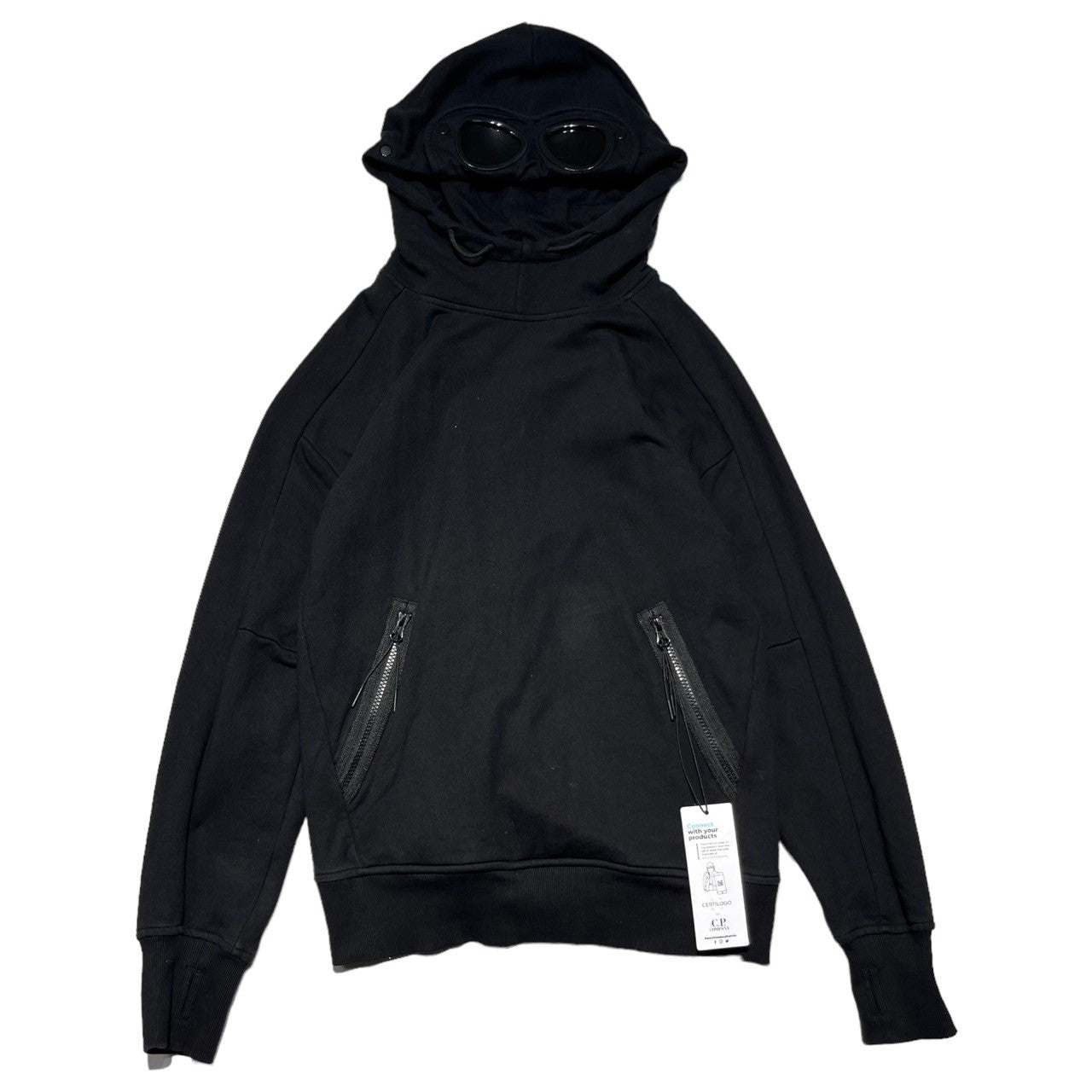 C.P.COMPANY(シーピーカンパニー) Goggle pullover hoodie ゴーグル プルオーバー パーカー CMSS080A  002086W S ブラック フーディ テック