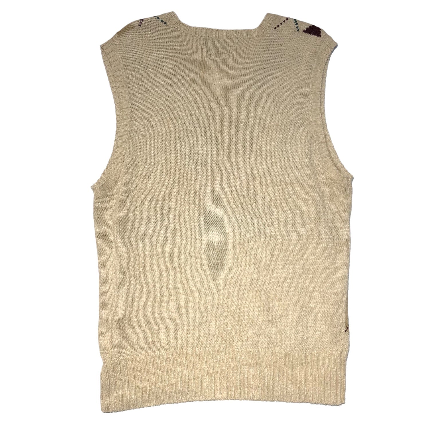 POLO RALPH LAUREN(ポロラルフローレン) All silk argyle knit vest オールシルク アーガイル ニット ベスト L ベージュ ヴィンテージ