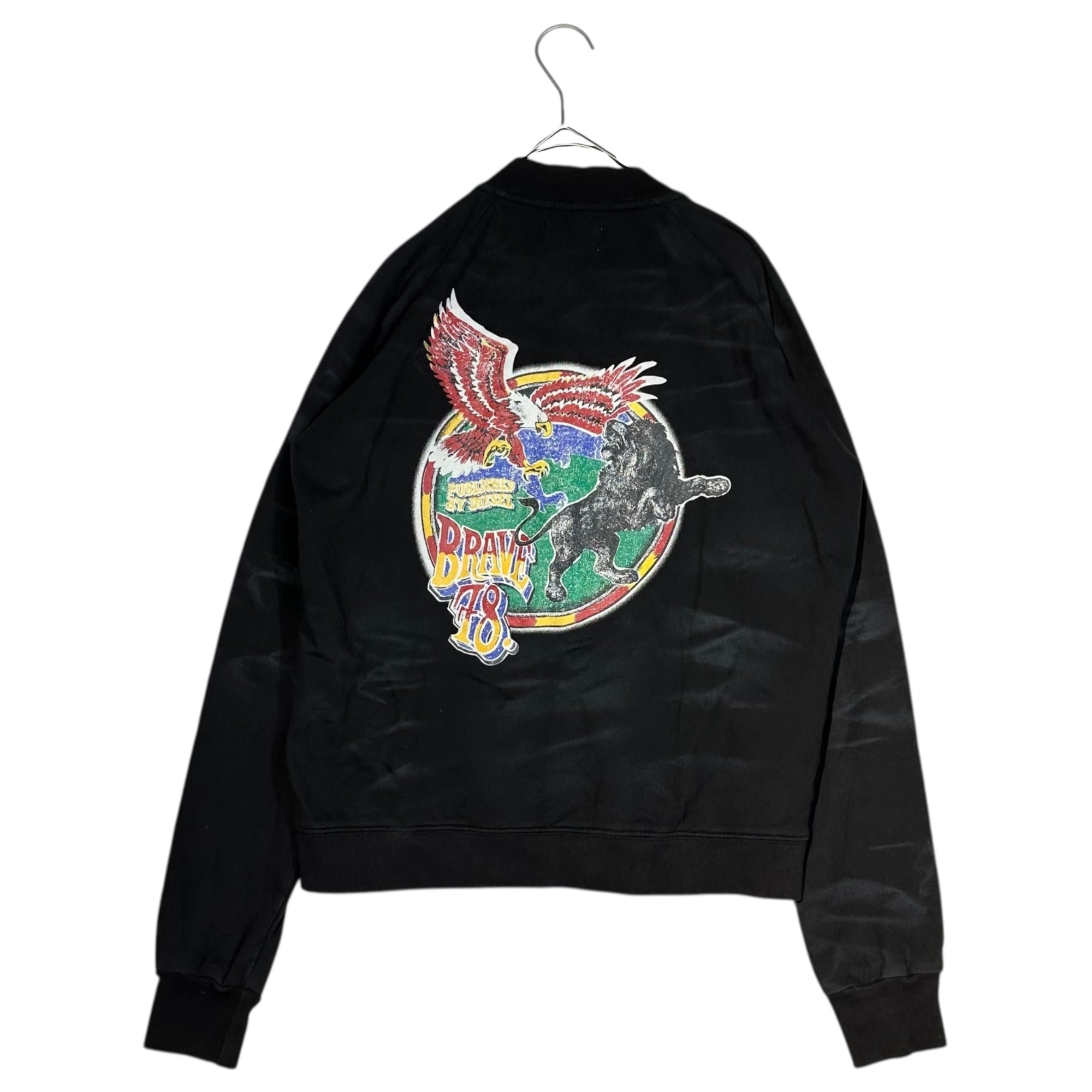 DIESEL(ディーゼル) 00'S Back Print Zip Up Sweat Jacket 00年代 バックプリント ジップアップ スウェット ジャケット S ブラック