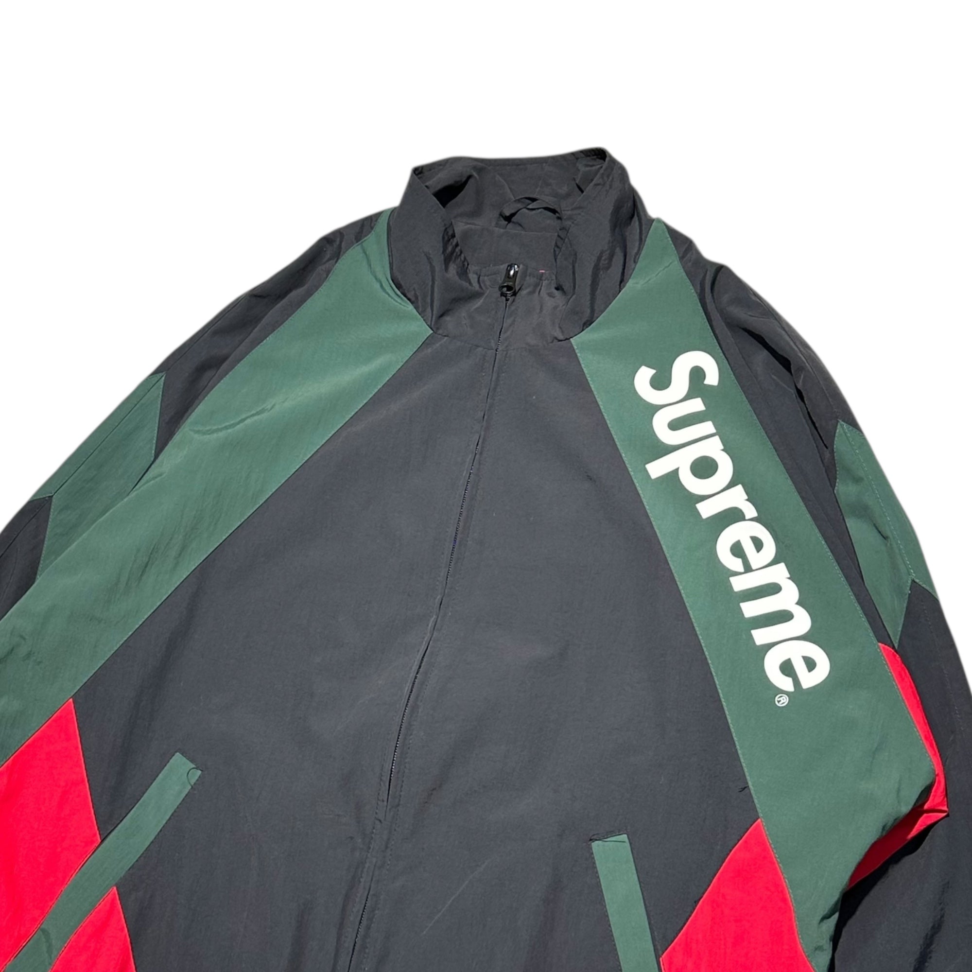 SUPREME(シュプリーム) 20SS Paneled Track Jacket ロゴ ナイロン トラック ジャケット L ブラック×グリーン×レッド