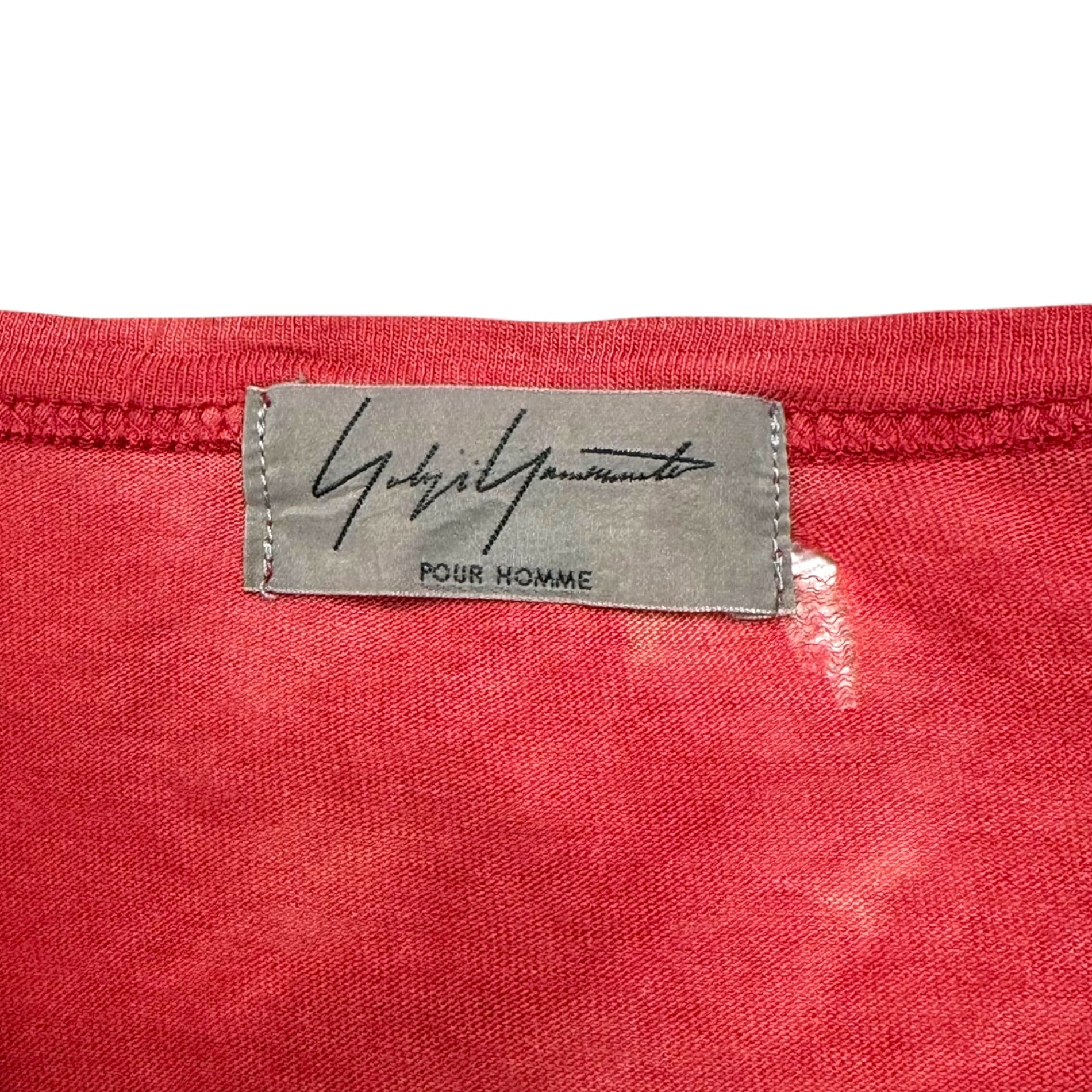 YOHJI YAMAMOTO POUR HOMME(ヨウジヤマモトプールオム) Tie-dye long-sleeved crew-neck cut and sewn タイダイ染め 長袖 クルーネック カットソー 3(L程度) レッド