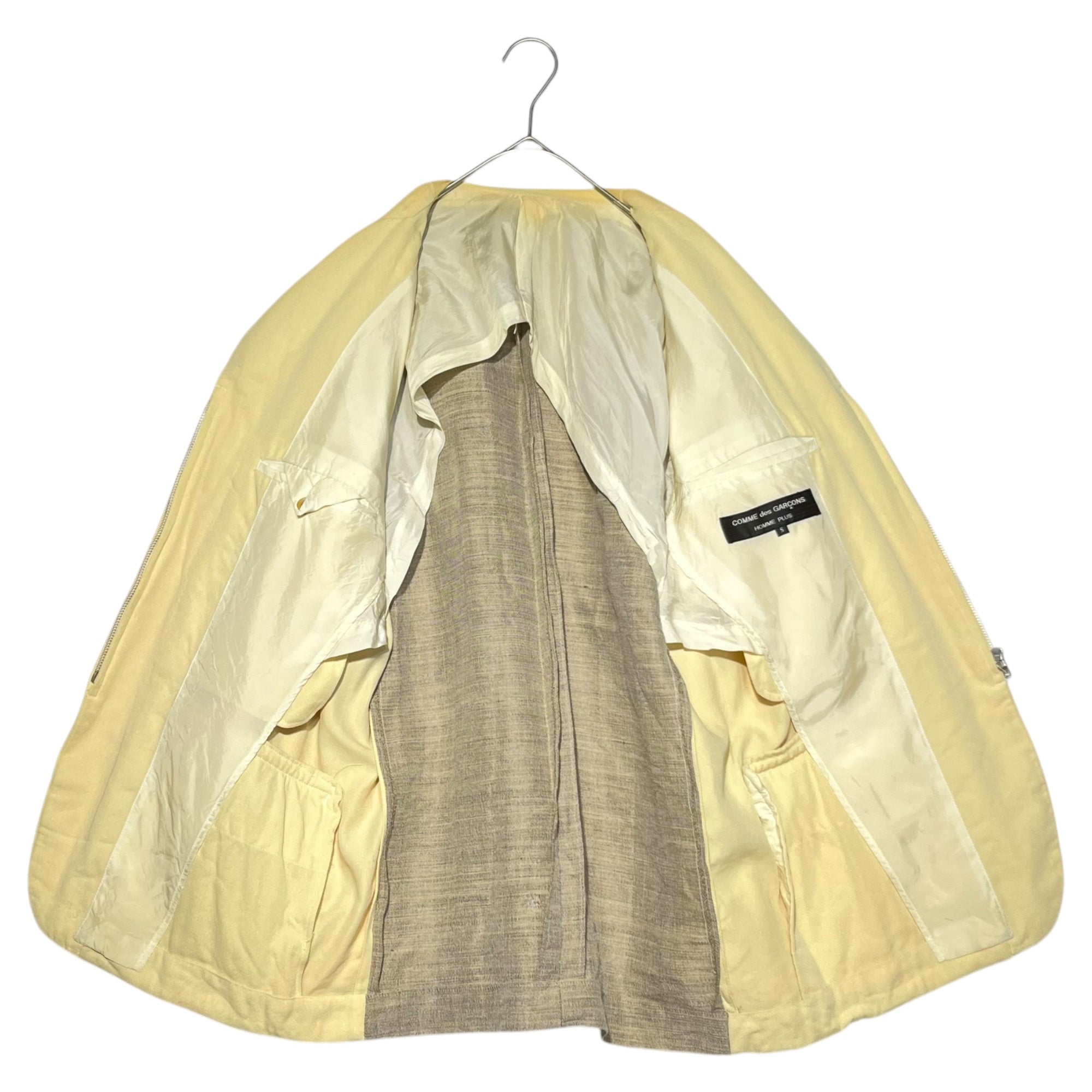 COMME des GARCONS HOMME PLUS(コムデギャルソンオムプリュス) 93SS Back switching zip up jacket 背中切替 ジップアップ ジャケット PJ-11047S S アイボリー×ベージュ AD1992