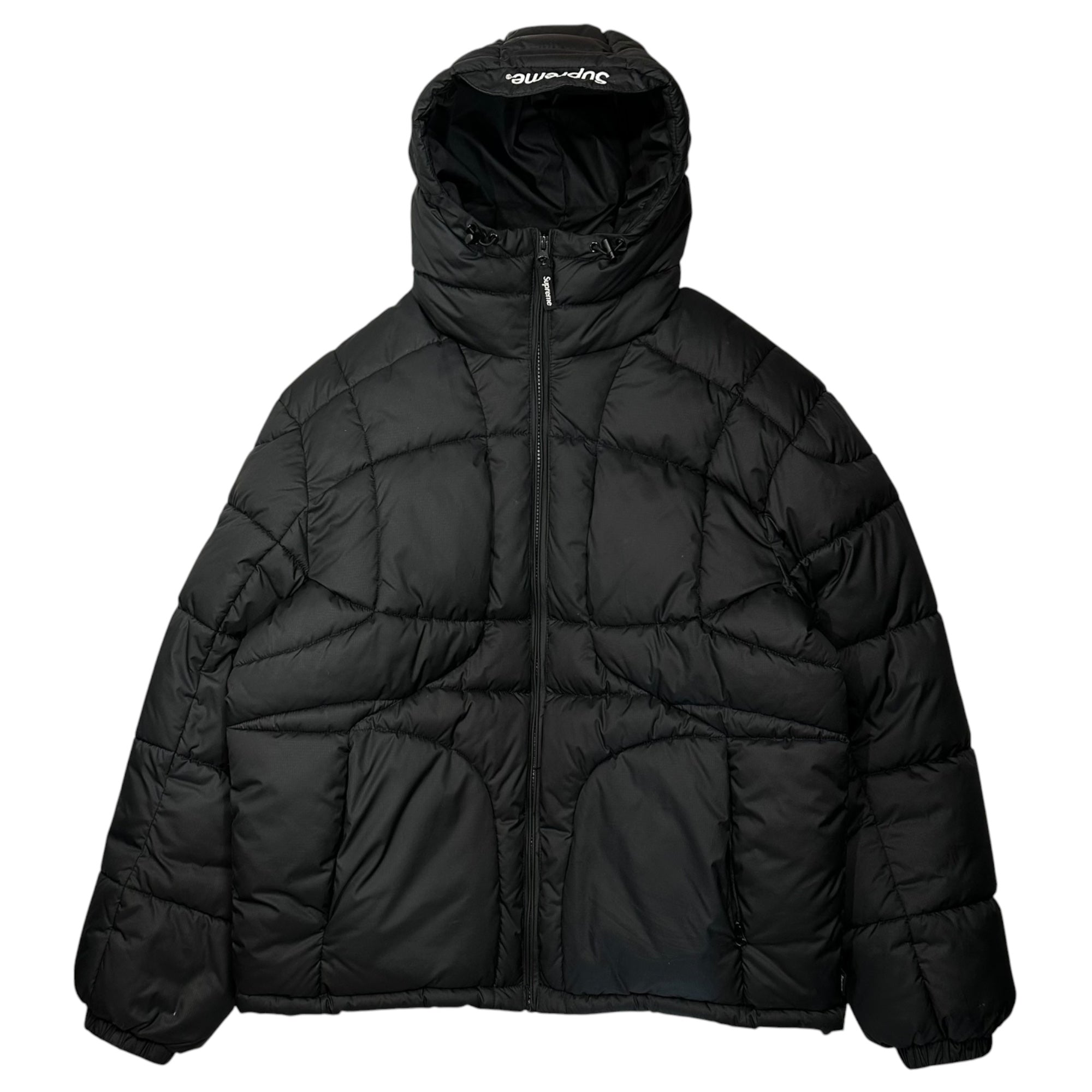 SUPREME(シュプリーム) 21AW Warp Hooded Puffy Jacket ワープ フーデッド パフ ジャケット M ブラック 中綿 21FW