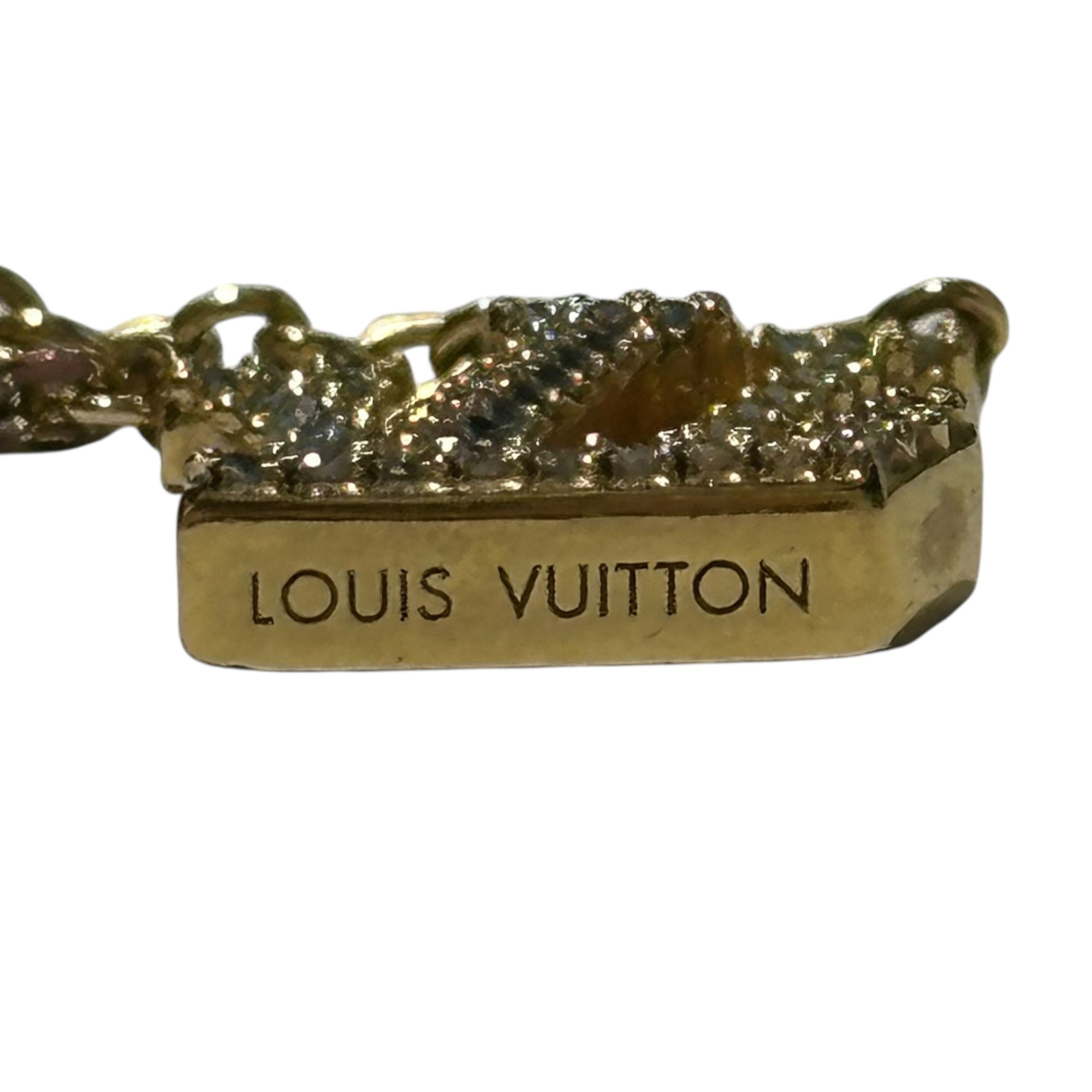 LOUIS VUITTON(ルイヴィトン) LV ICONIC NECKLACE アイコニック ネックレス M00596 ゴールド AK4212 ライトストーン ロゴ