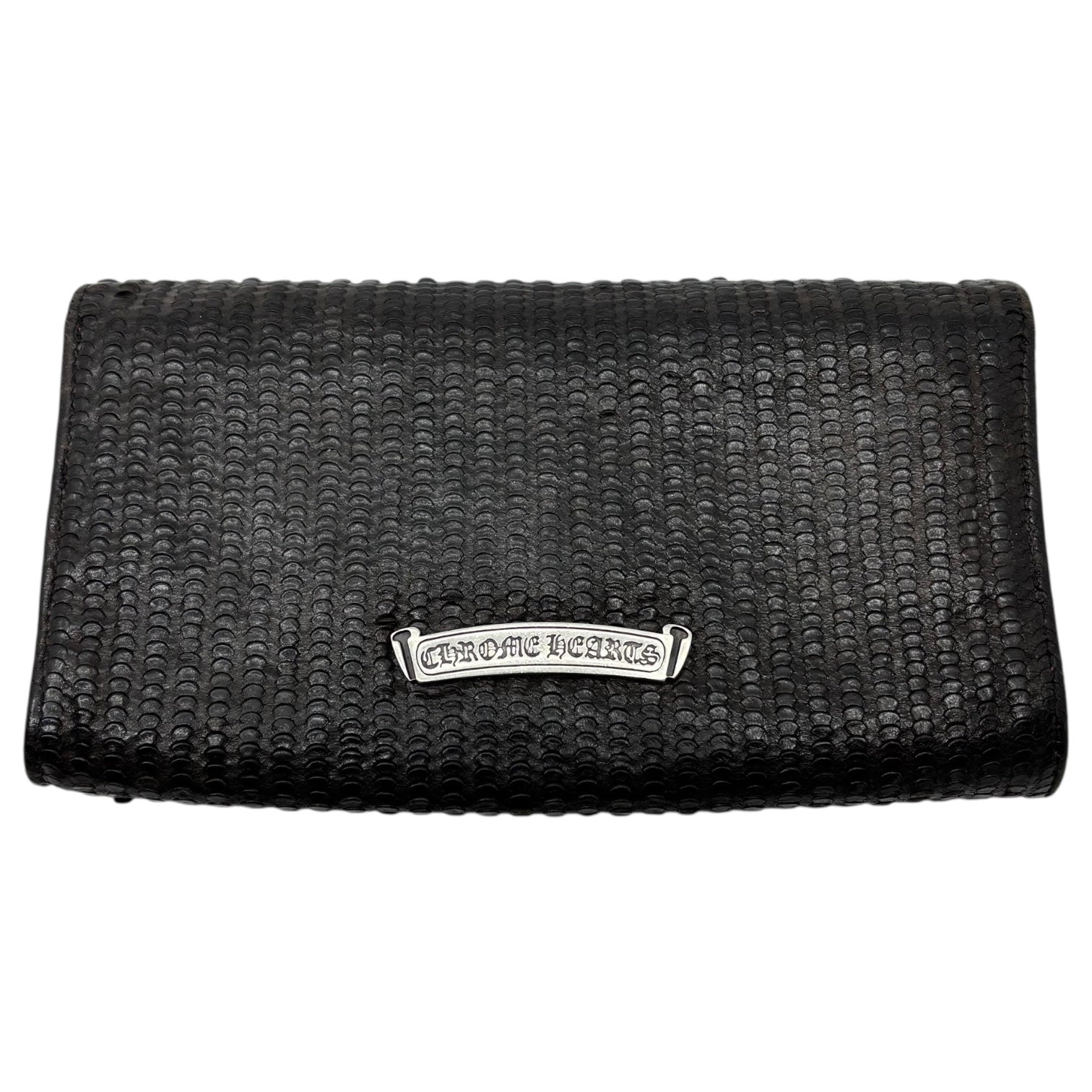 CHROME HEARTS(クロムハーツ) JUDY NOVELTY ジュディ ノベルティ クロスボタン レザーウォレット財布 ブラック×ピンク 限定品