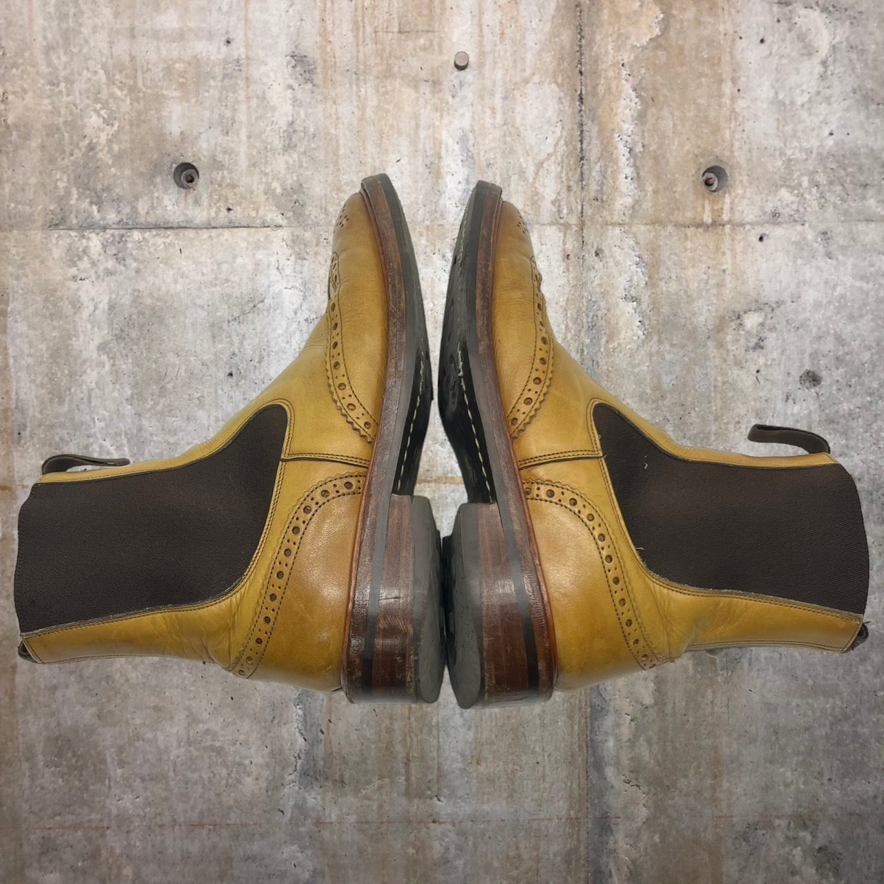 Tricker's(トリッカーズ) サイドゴアウィングチップブーツ 901866 6 1/2(25.5cm程度) ベージュ