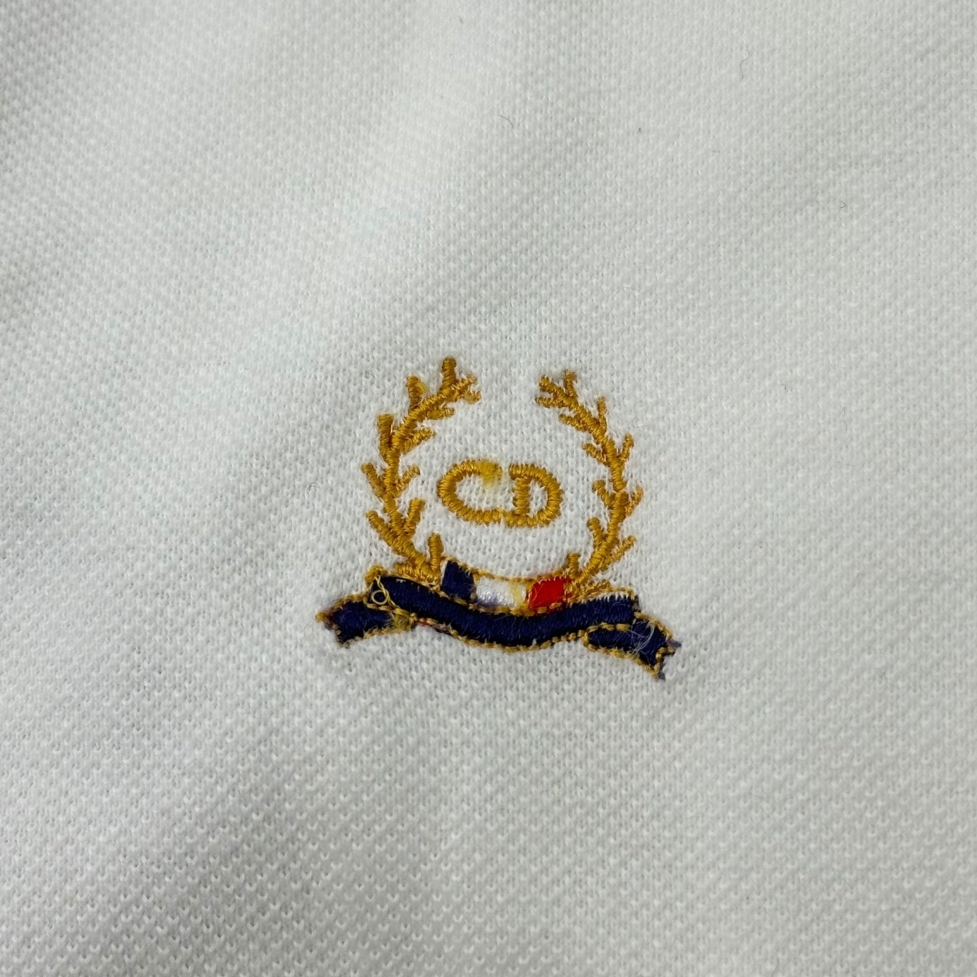 Christian Dior MONSIEUR(クリスチャンディオールムッシュ) One-point logo polo shirt ワンポイント ロゴ ポロシャツ XL ホワイト