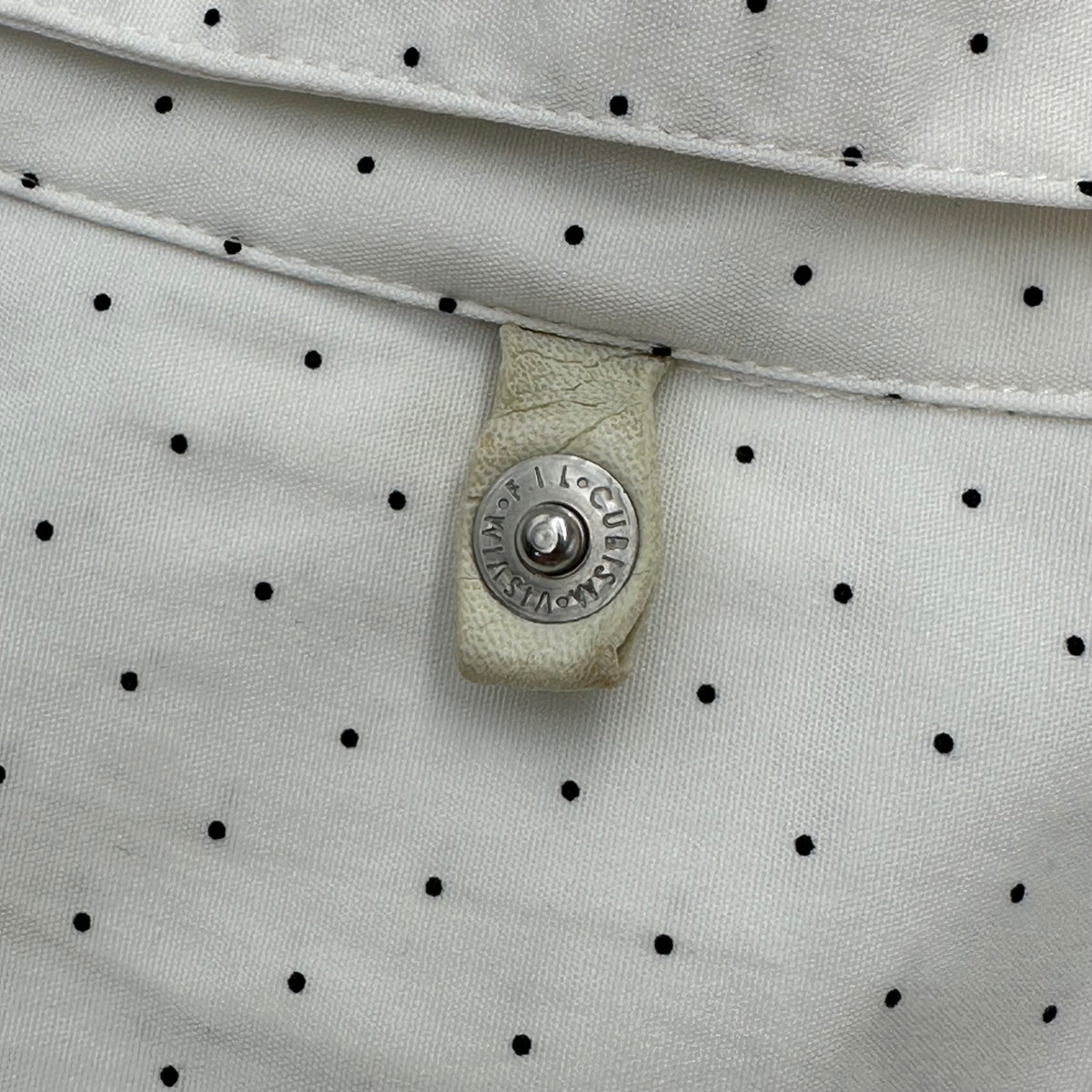VISVIM(ビズビム/ヴィズヴィム) Detachable-Collar Dot Shirt 襟 取り外し ドット シャツ M ホワイト×ネイビー