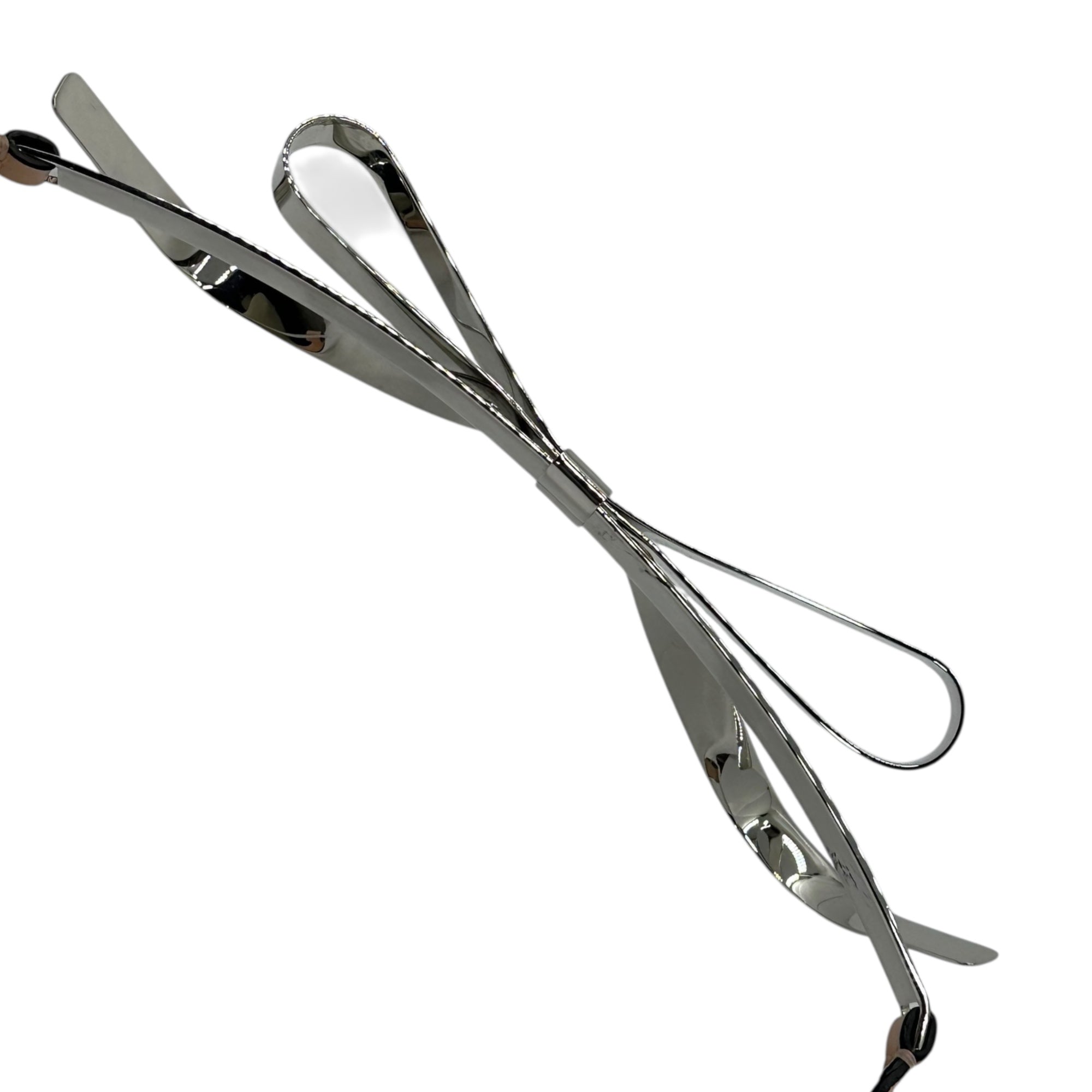 MARNI(マルニ) Metal Plate Ribbon Leather Belt メタル プレート リボン レザー ベルト 75 シルバー×ピンク