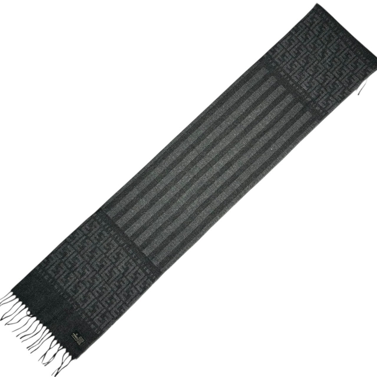 FENDI(フェンディ) Zucca pattern acrylic scarf ズッカ柄 アクリル マフラー グレー