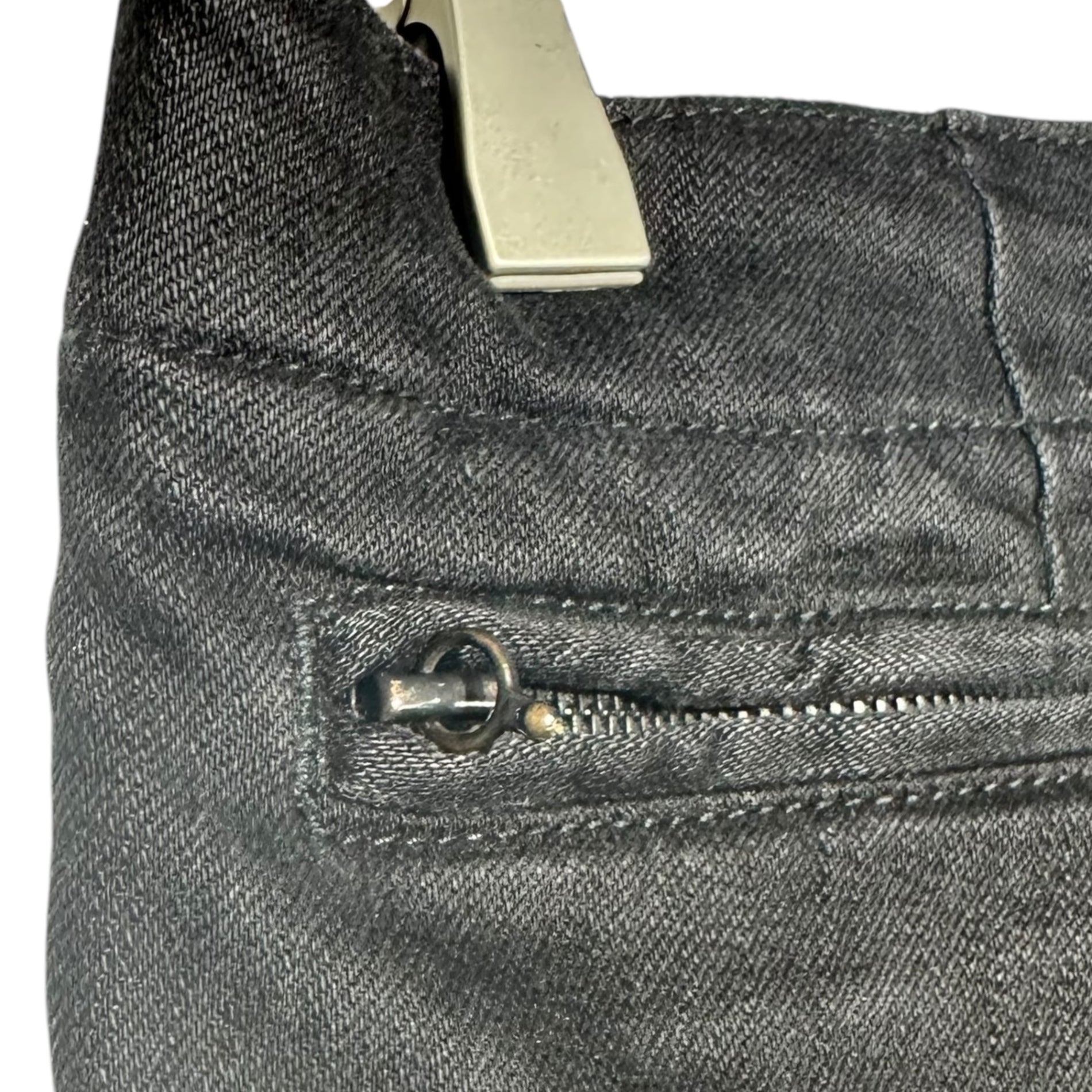 NUMBER (N)INE(ナンバーナイン) 05SS NIGHT CRAWLER Period Belted Hem Zip Stretch Skinny Bush Denim Pants ナイトクローラー期 ベルテッド 裾ジップ ストレッチ スキニー ブッシュ デニム パンツ 2(S) ブラック 宮下貴裕本人期