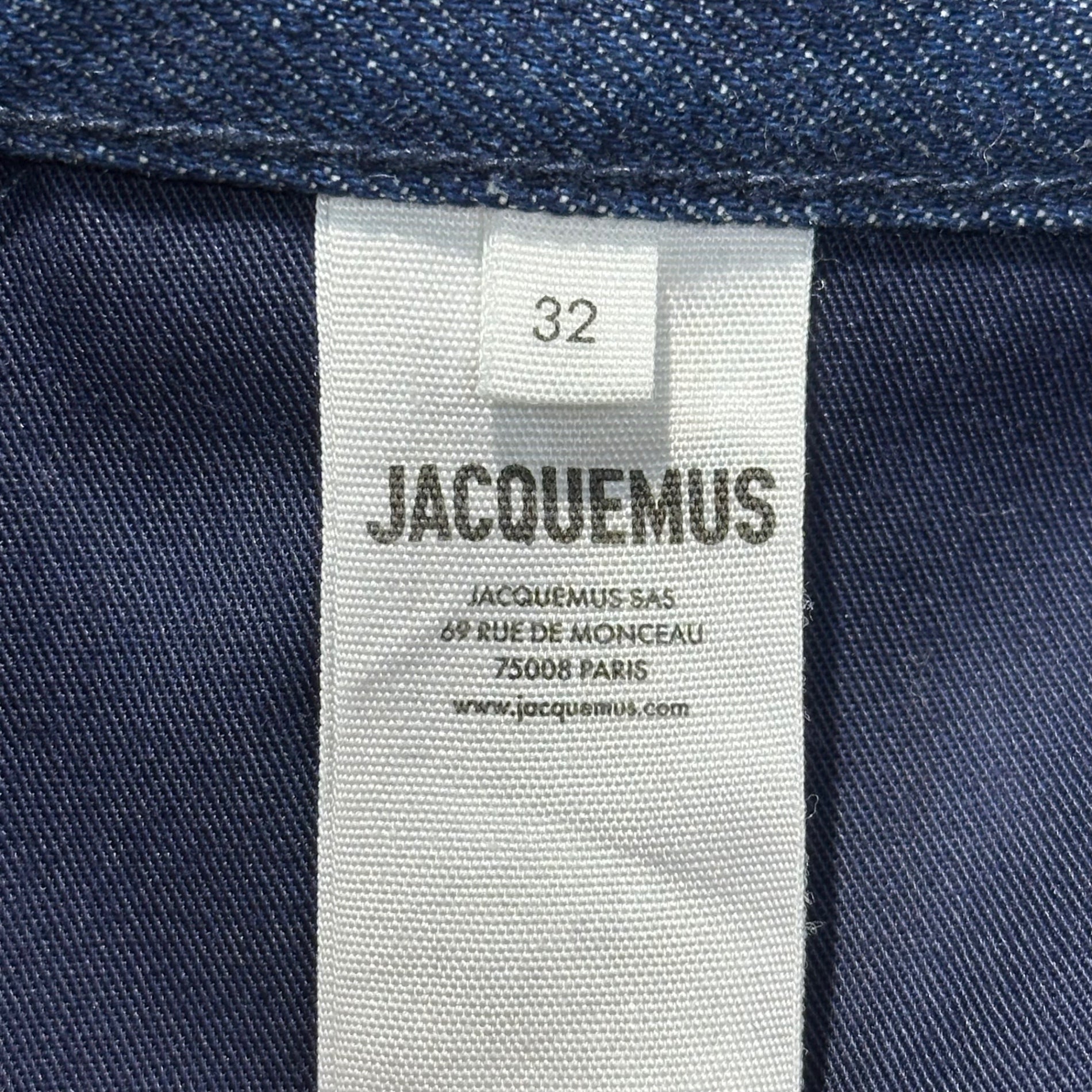 JACQUEMUS(ジャックムス) 24AW Le De-Nimes Large Jeans ロールアップ バギー デニム パンツ 246DE068-1513 32 インディゴ ワイド 参考定価97,400円
