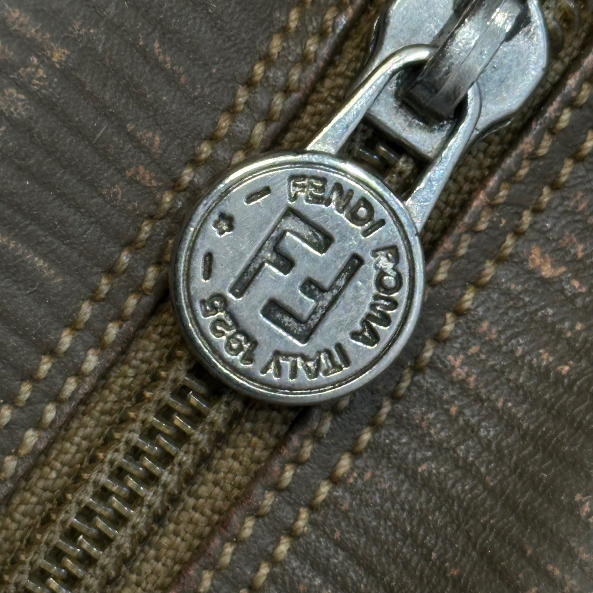 FENDI(フェンディ) Zucchino PVC Shoulder Bag ズッキーノ柄 PVC ショルダー バッグ ブラウン ヴィンテージ OLD ズッカ