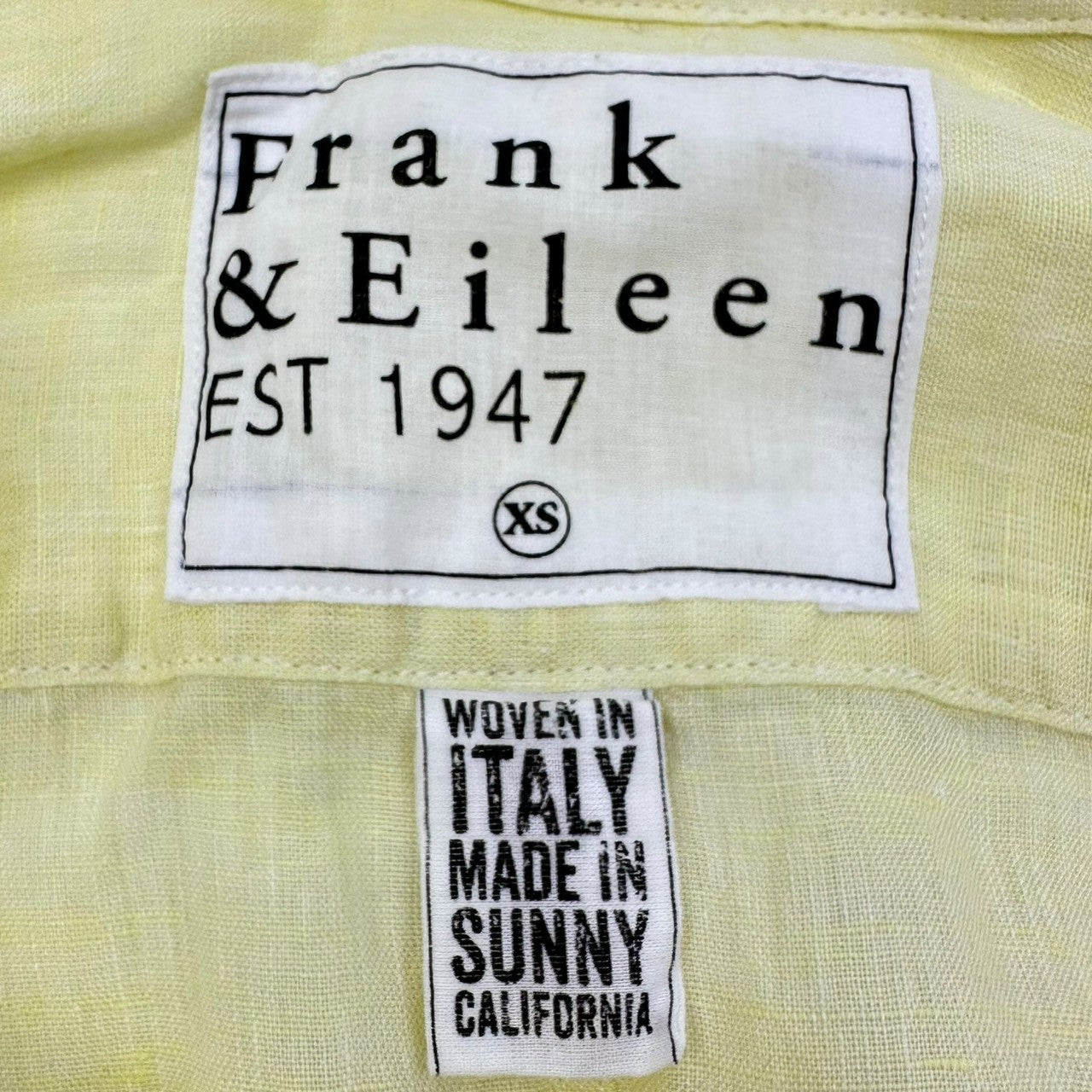 Frank&Eileen(フランク&アイリーン) linen shirt リネン シャツ XS イエロー 長袖
