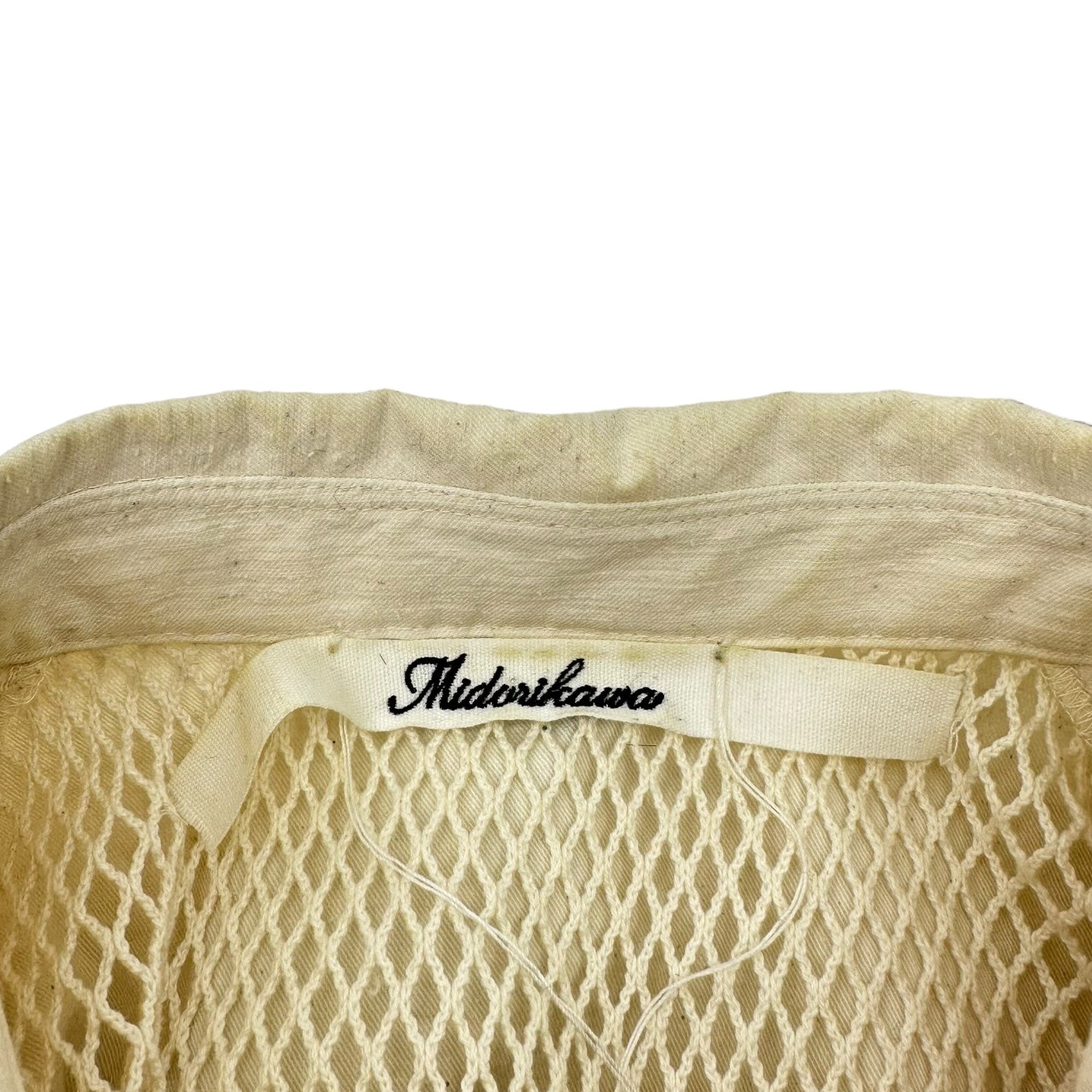 Midorikawa(ミドリカワ) 23SS Mesh layered drawcord organic shirt メッシュ レイヤード ドローコード オーガニック コットン シャツ MID23SS-SH03 FREE アイボリー