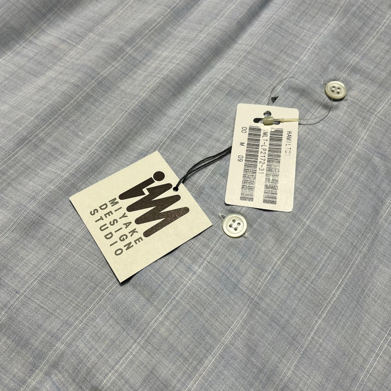 MIYAKE DESIGN STUDIO(ミヤケデザインスタジオ) 80's ~ 90's Polynosic regular collar shirt ポリノジック レギュラーカラー シャツ ハミルトン社製 IMIT LP2172-31 M ブルー 80年代 ~ 90年代 イッセイミヤケ