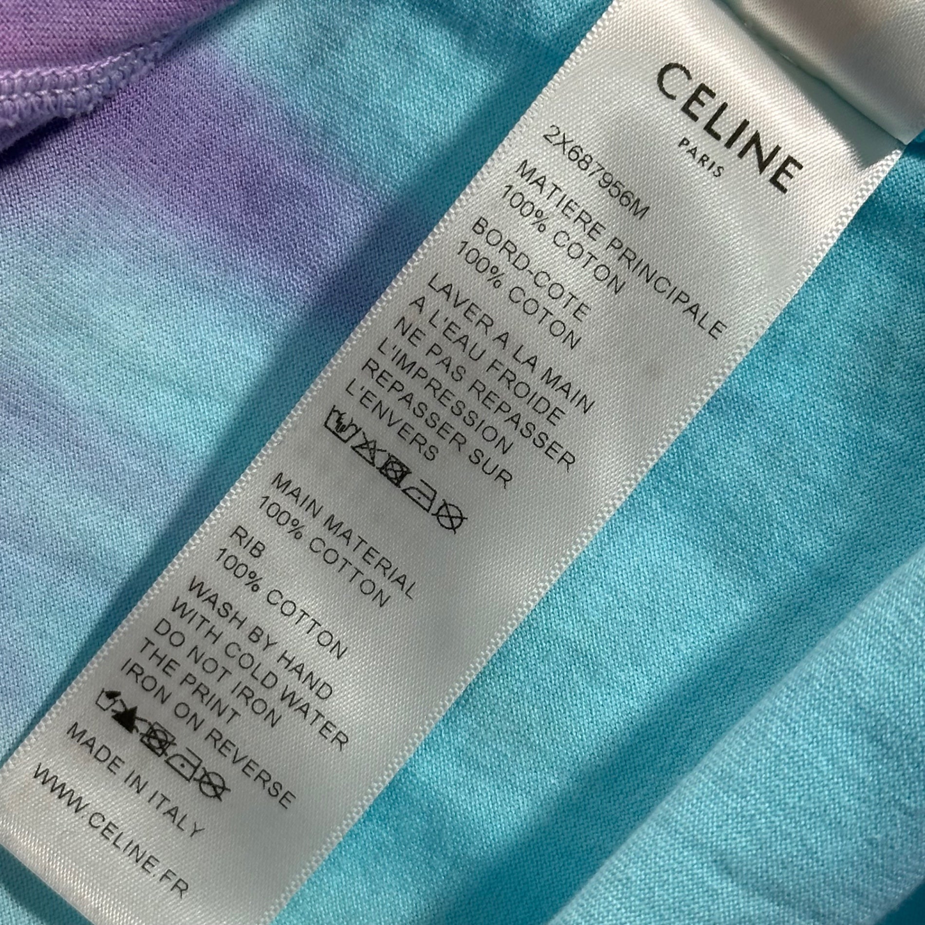 CELINE(セリーヌ) 21SS Studs Logo Print Tie-Dye Loose T-Shirt スタッズ ロゴ プリント タイダイ ルーズ Tシャツ 2X687956M S ピンク×パープル×ブルー エディスリマン Hedi Slimane TEEN KNIGHT POEM