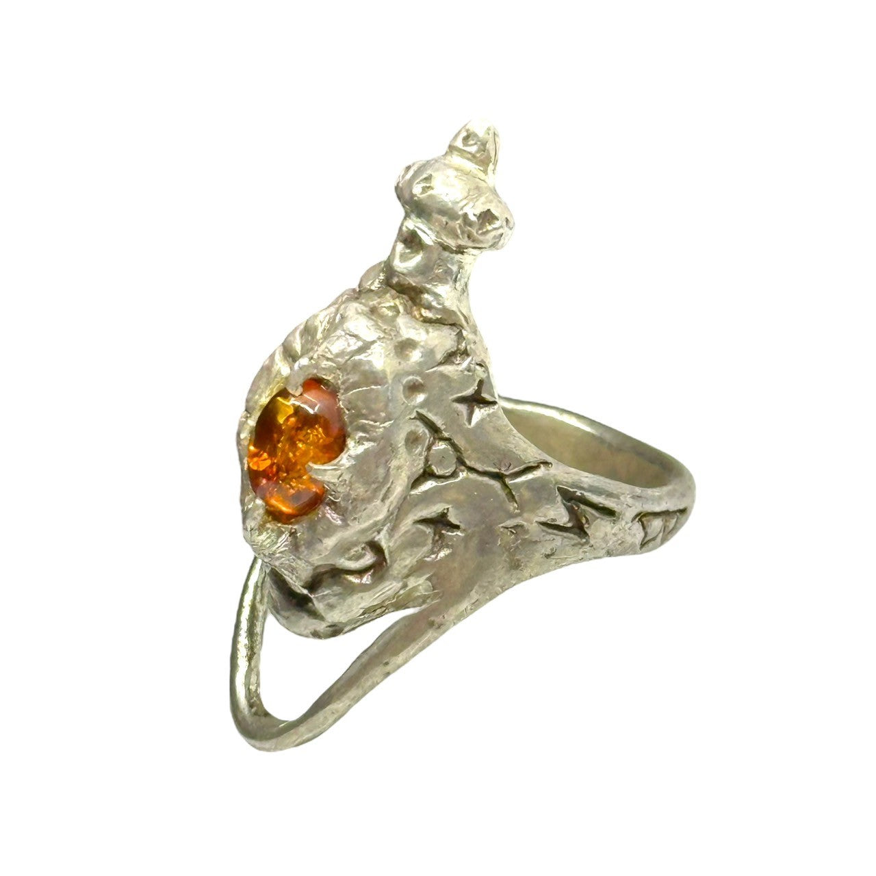 STONE BELLY(ストーンベリー) 925 Silver DRAQULA'S FOSSIL RING ドラキュラ 化石 リング 琥珀 シルバー 18号 シルバー 指輪 ストックホルム発ブランド