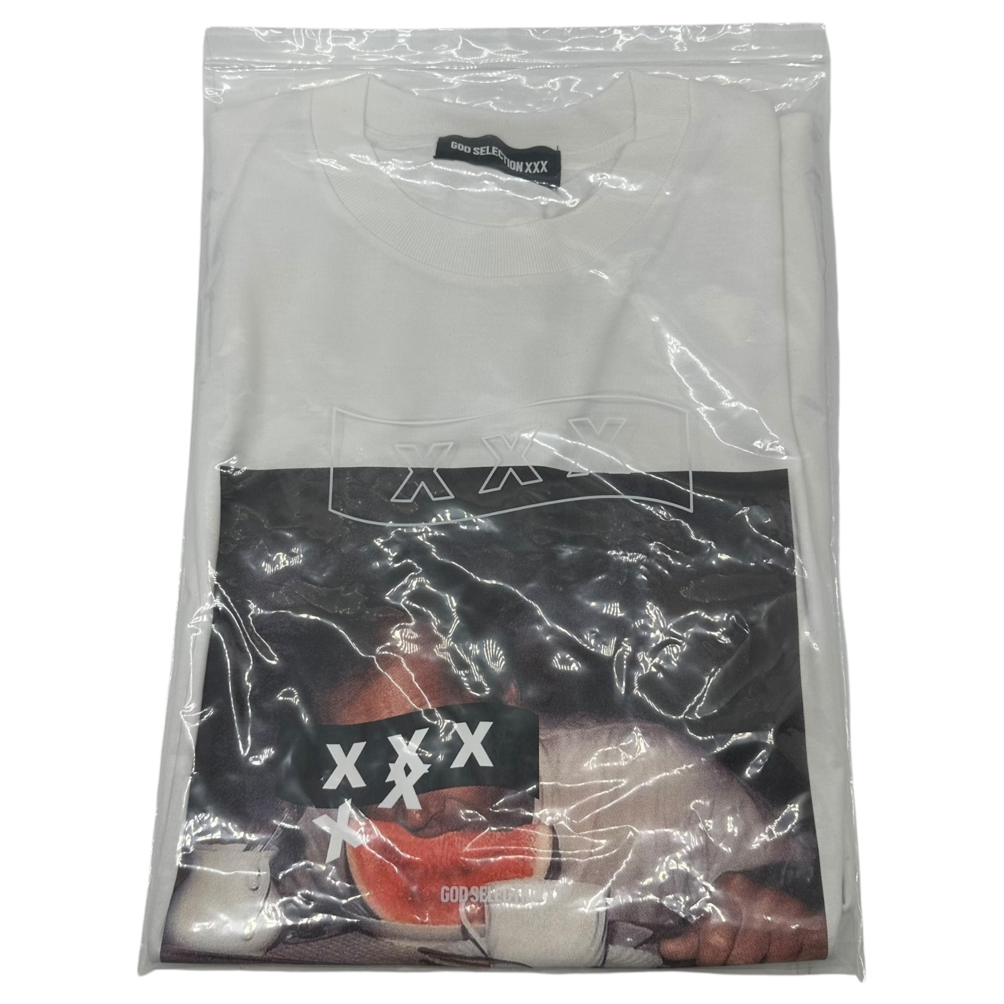 GOD SELECTION XXX(ゴッドセレクション トリプルエックス) 24SS Celebrity photo graphic arrangement T-shirt 著名人フォト グラフィックアレンジ Tシャツ GX-S24-ST-20 ホワイト