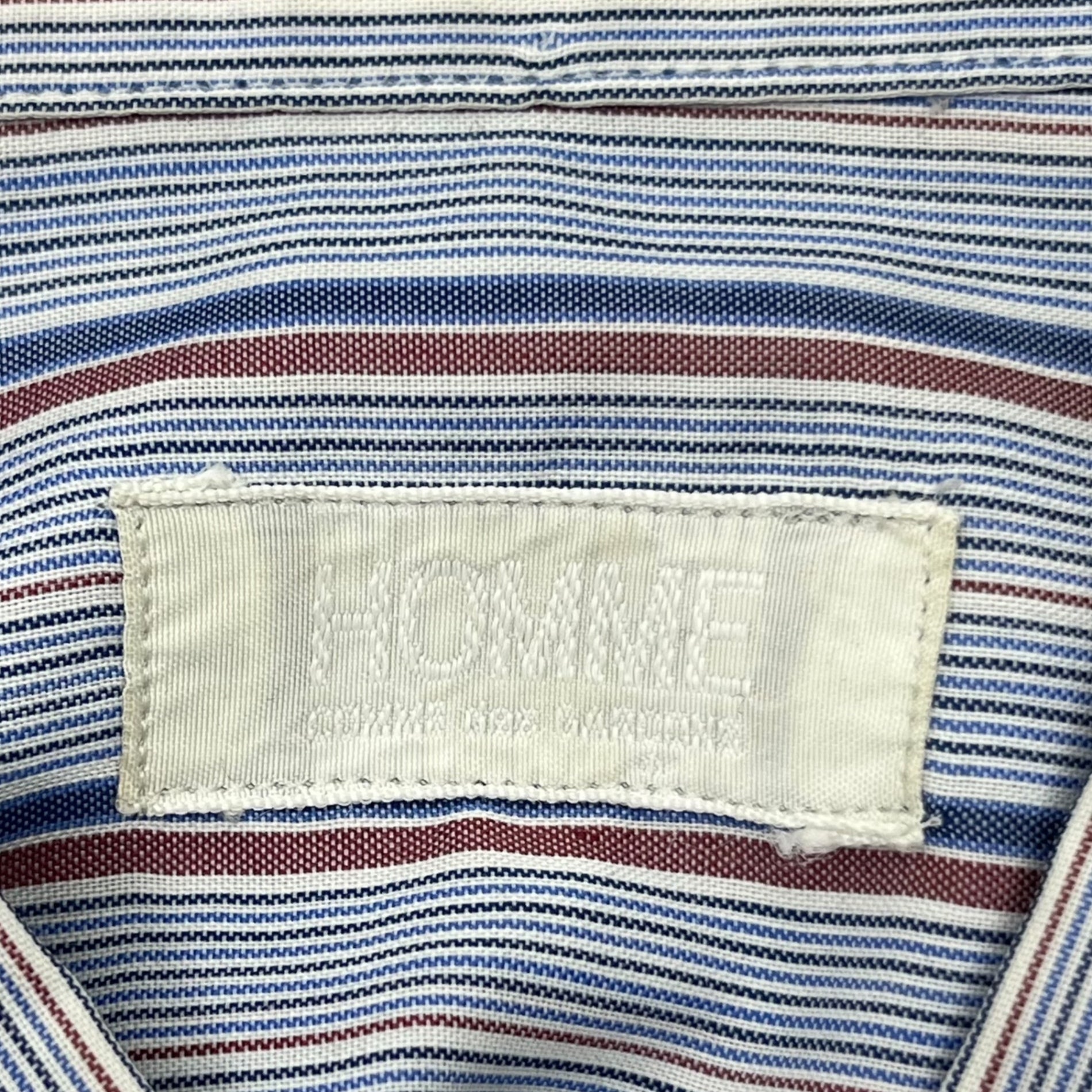 COMME des GARCONS HOMME(コムデギャルソンオム) 80's BIG HOMME Small collar BD striped shirt デカオム スモール カラー ボタンダウン ストライプ シャツ 表記無し(M~L程度) スカイブルー 80年代 ヴィンテージ アーカイブ