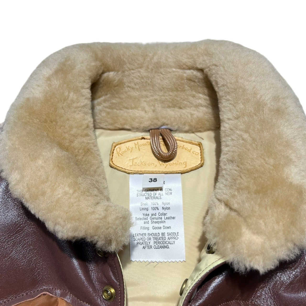 Rocky Mountain FeatherBed(ロッキーマウンテンフェザーベッド) Christy クリスティ ウエスタン レザー 切替 ダウン ベスト 450-462-11 38(M程度) ブラウン