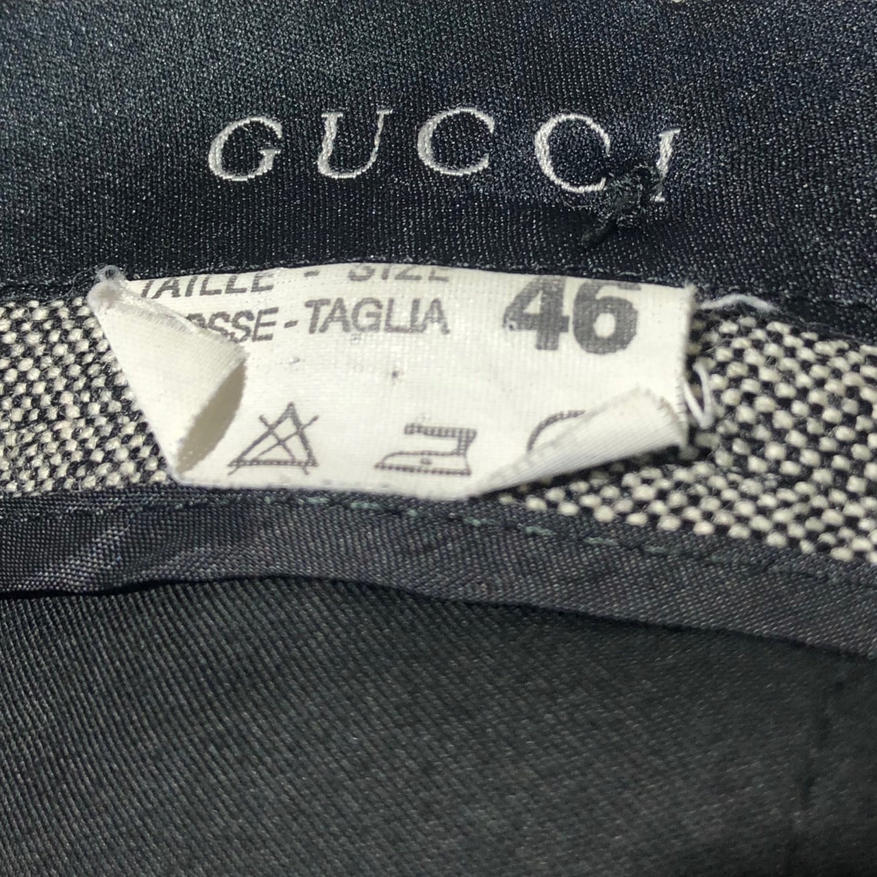 GUCCI(グッチ) 90'sウールトラウザーパンツ 46(Mサイズ程度) グレー