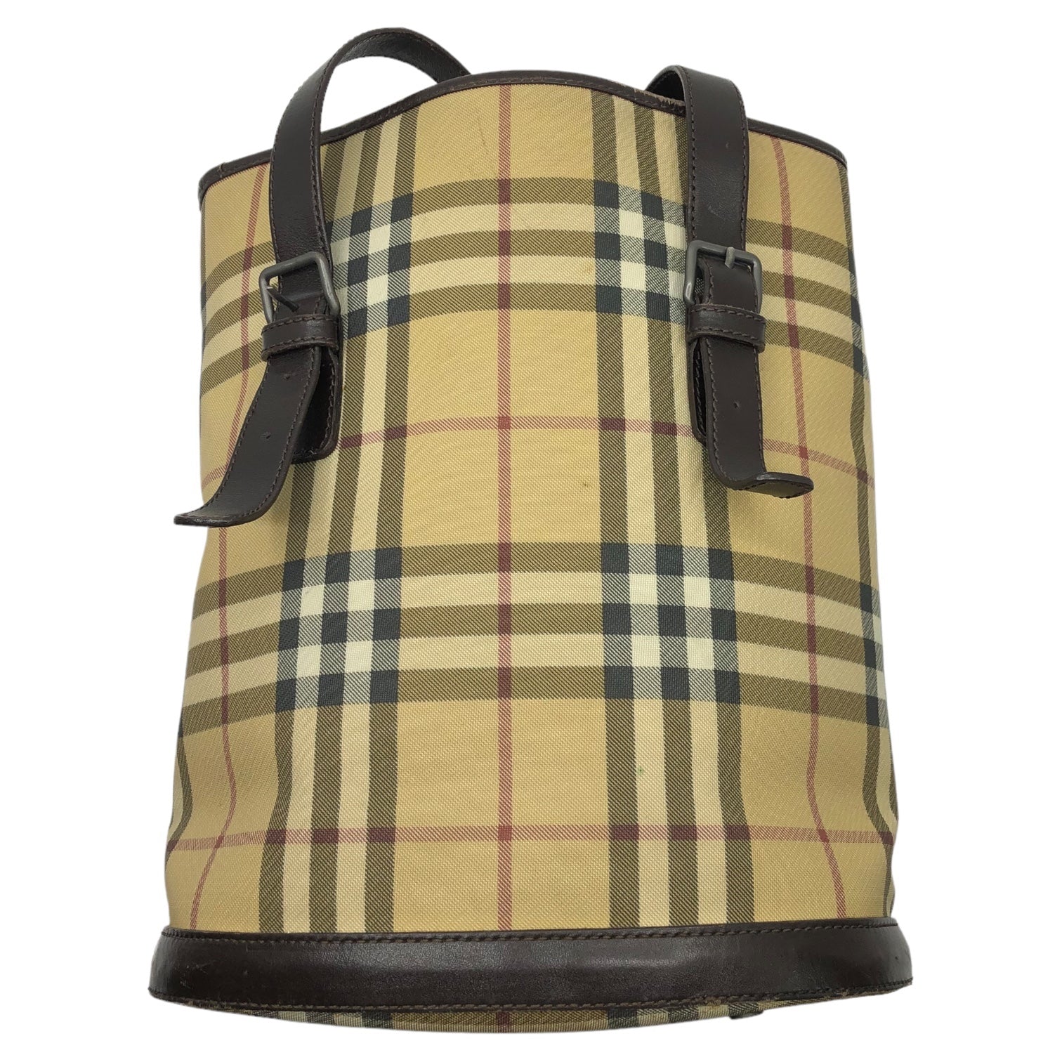 BURBERRY LONDON(バーバリーロンドン) タータンチェック バケツ型 トート バッグ ベージュ イタリア製