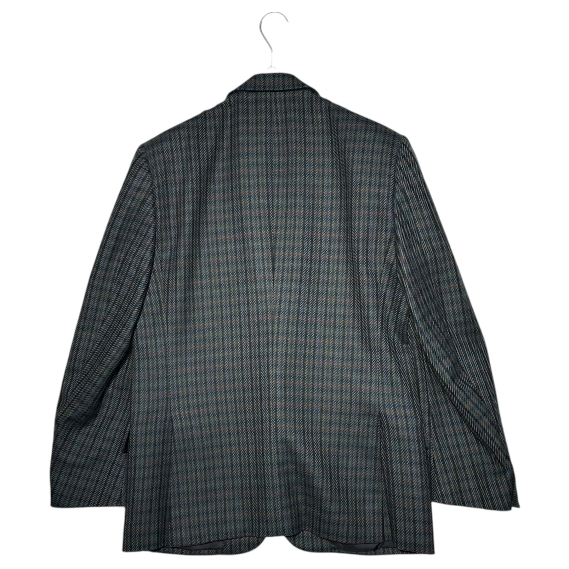 Burberrys(バーバリーズ) 80's~90's Cashmere Wool Check 2B Tailored Jacket カシミア ウール チェック 2B テーラード ジャケット 50(L程度) ネイビー×グリーン 80年代~90年代 ヴィンテージ ブレザー