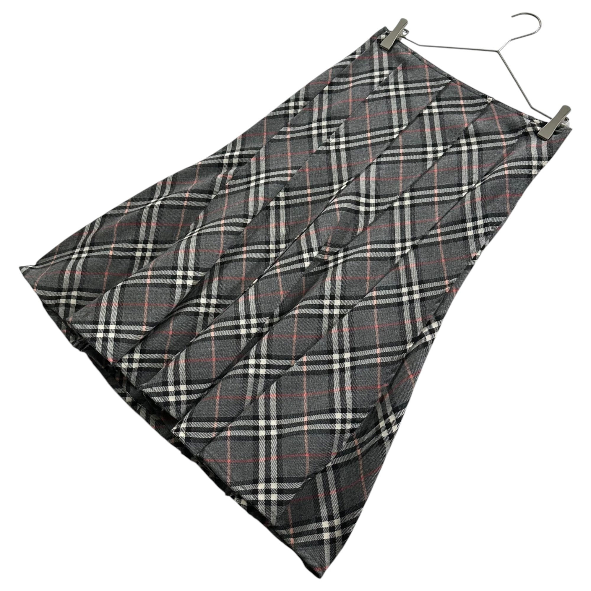 BURBERRY BLUE LABEL(バーバリーブルーレーベル) Old Check Wool Skirt オールド チェック ウール スカート FLF38-621 38(M) グレー×ホワイト×レッド