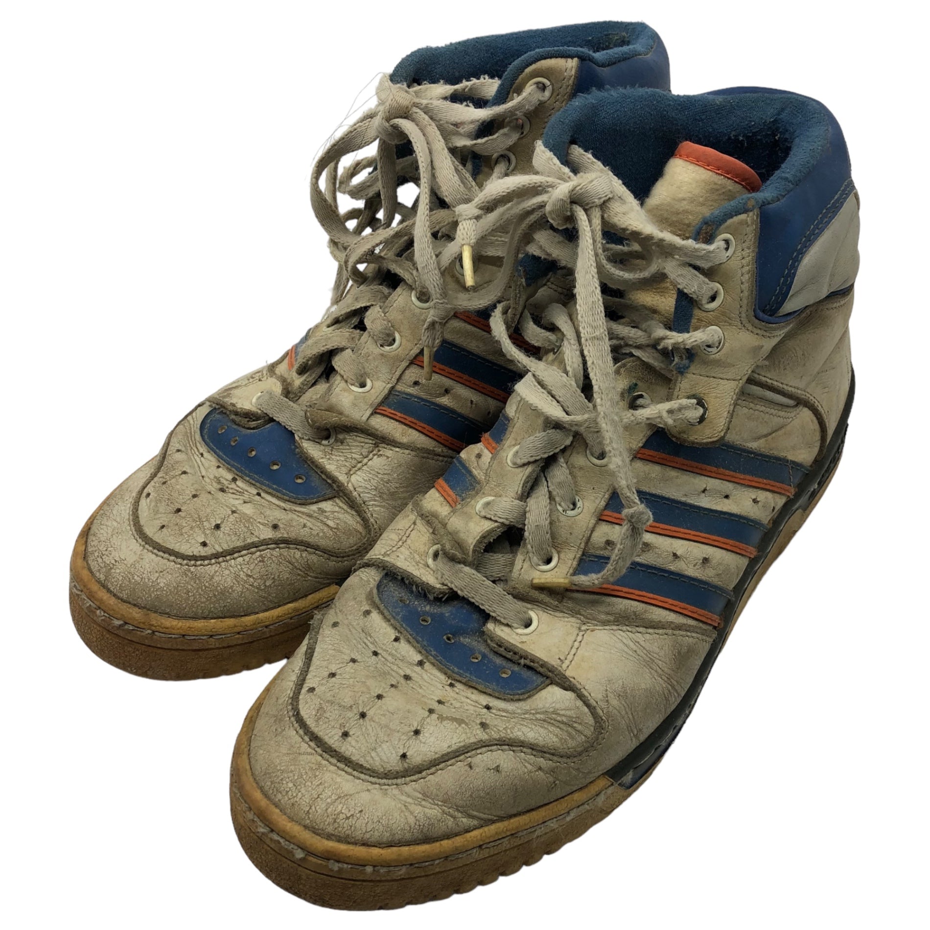 adidas(アディダス) 80's EWING 80年代 ユーイング フランス製 ヴィンテージ ハイカット スニーカー SIZE 44(28cm程度) ホワイト×ブルー