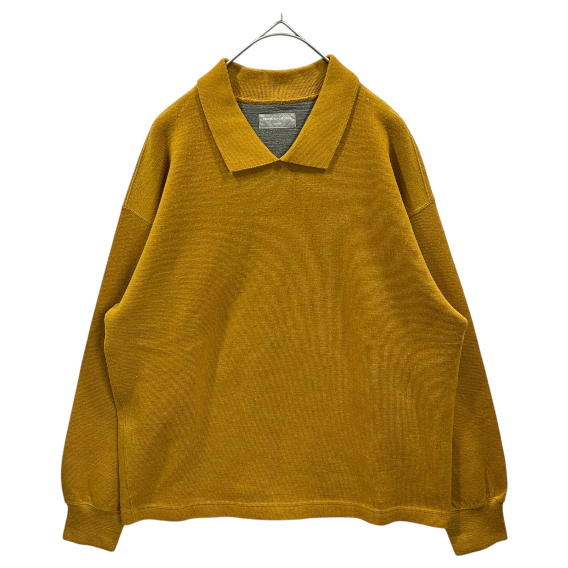 COMME des GARCONS HOMME(コムデギャルソンオム) 1990AW Sweater-Knit Polo Shirt スウェットライク ポロニット HT-080090 イエロー AD1990 90's 90年代 田中オム