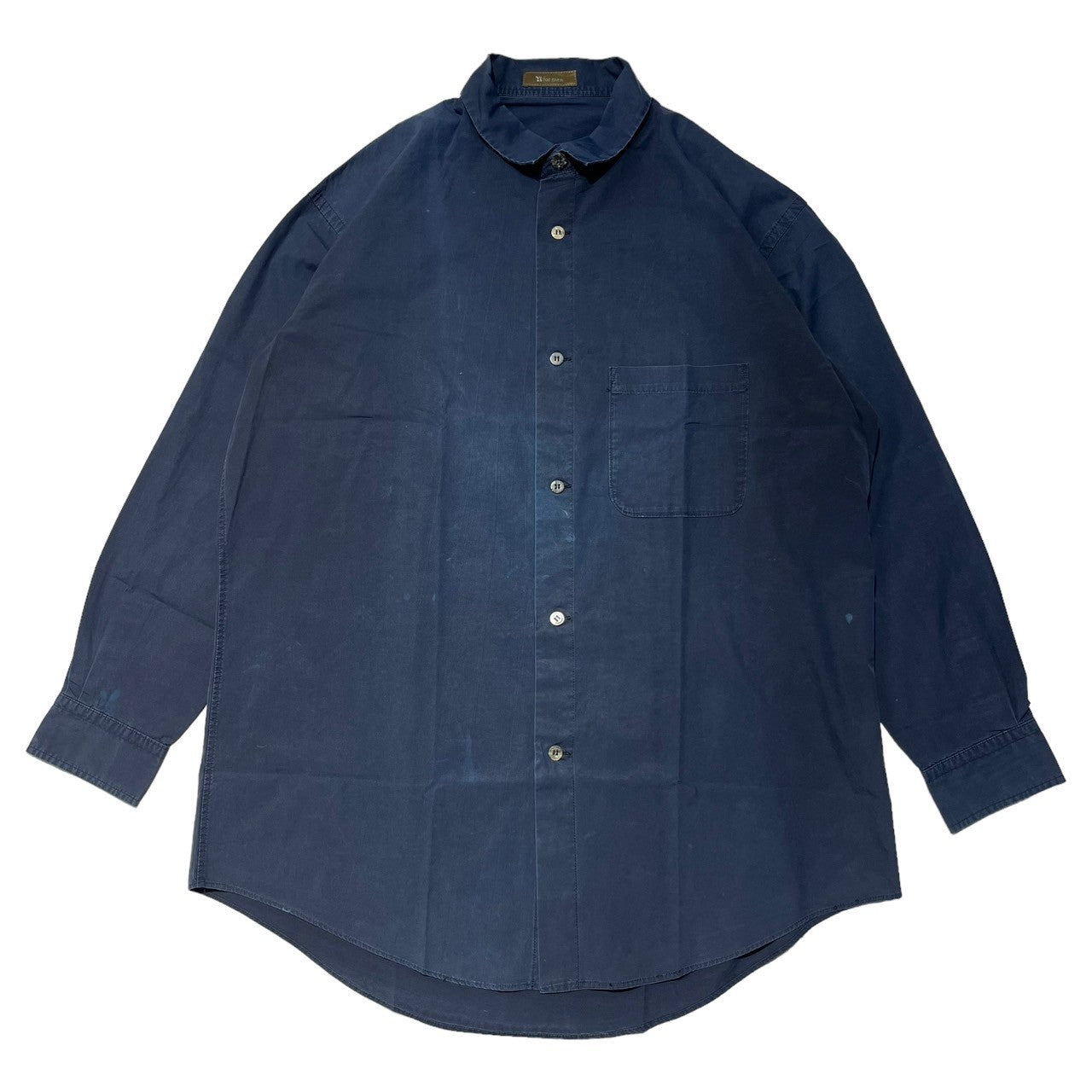 Y's for men(ワイズフォーメン) 90's oversized cotton shirt オーバーサイズ コットン シャツ MK-E09-001 表記無し(FREE) ネイビー 推定90年代初頭 ヴィンテージ アーカイブ 長袖