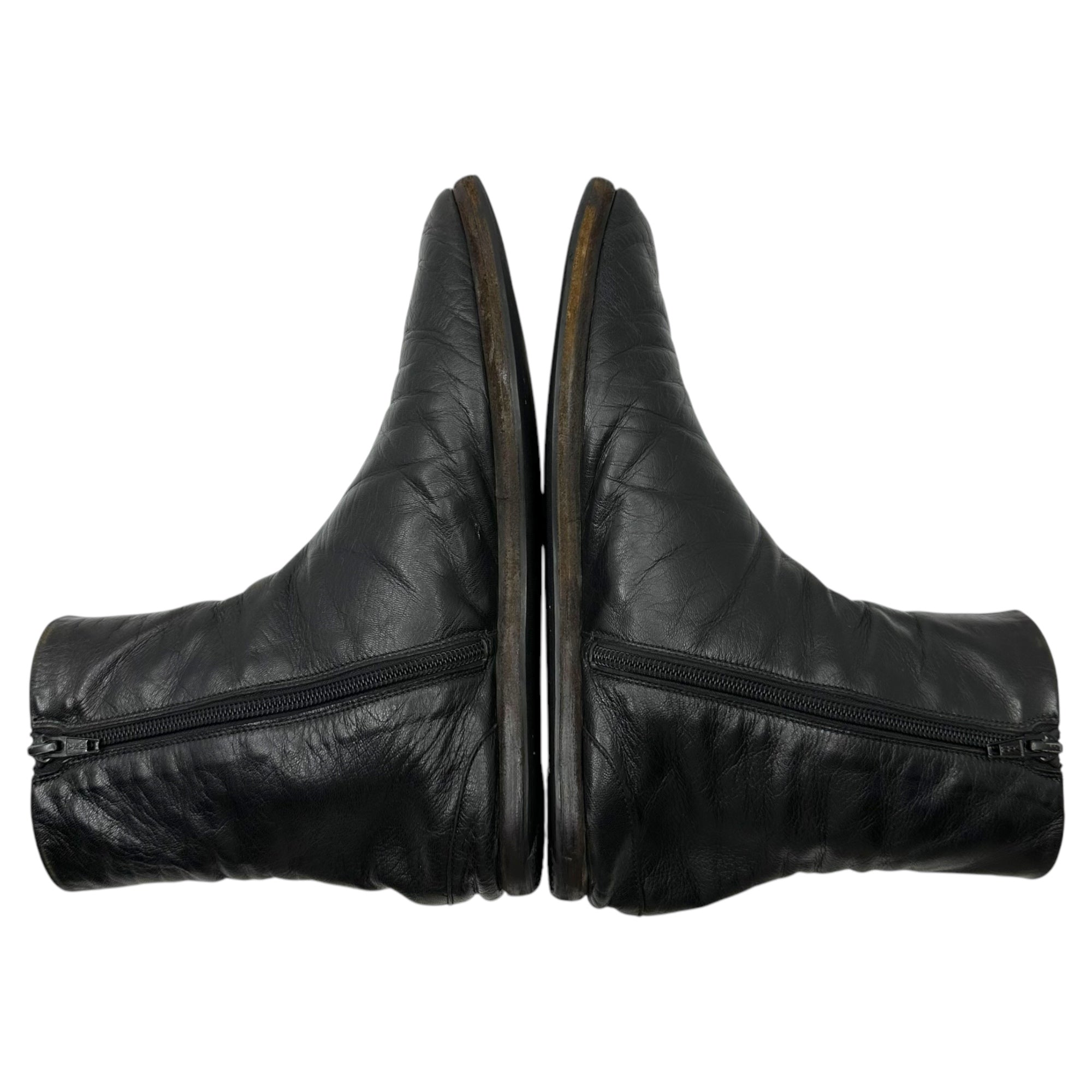 MAISON MARGIELA(メゾンマルジェラ) flat sole side zip tabi boots フラットソール サイドジップ 足袋 ブーツ 40(25.5~26.0cm程度) ブラック ソール張替え済み