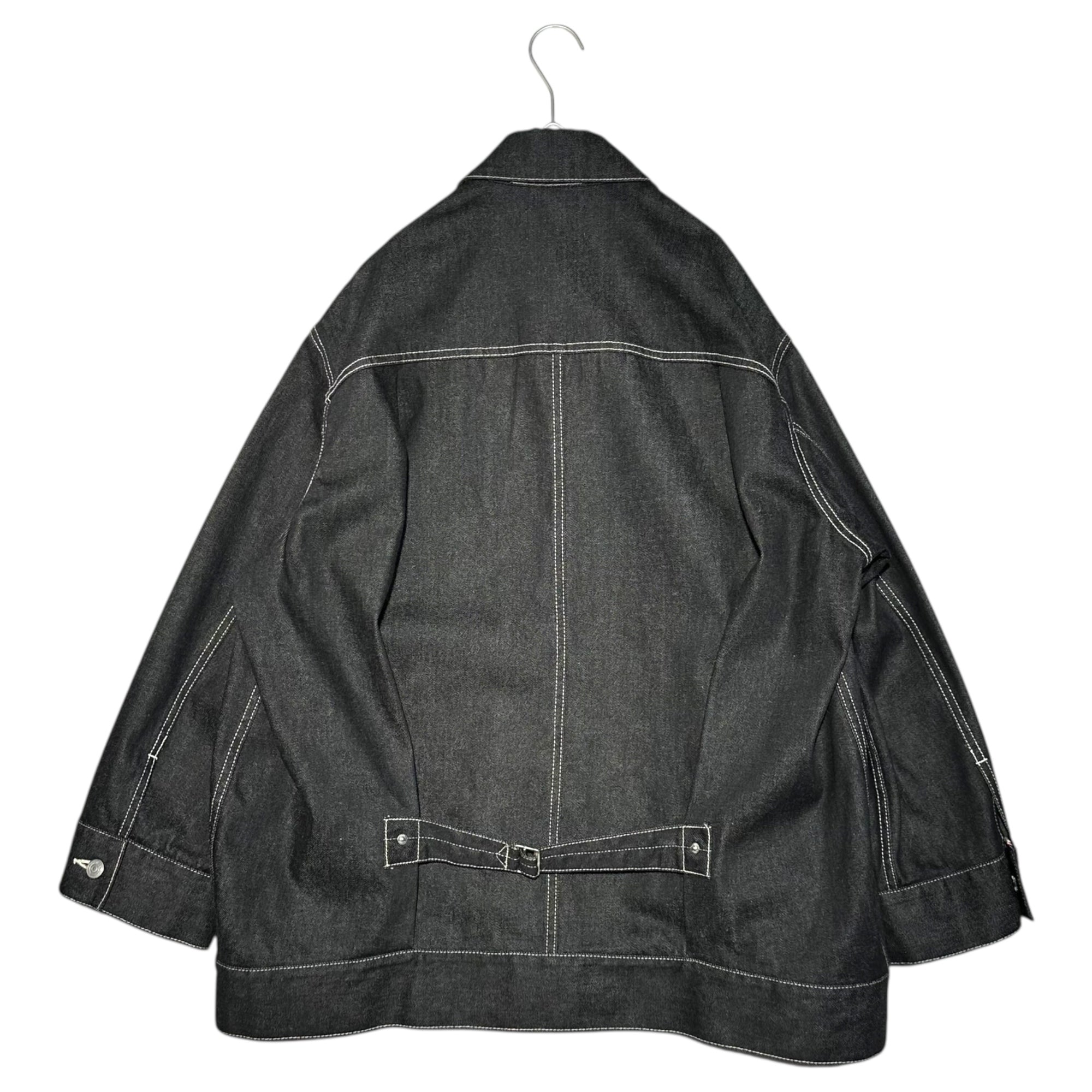beautiful people(ビューティフルピープル) selvedge denim big blouson セルビッジ デニム ビッグ ブルゾン 1000102018 36 ブラック オーバーサイズ 1st ジャケット トラッカー