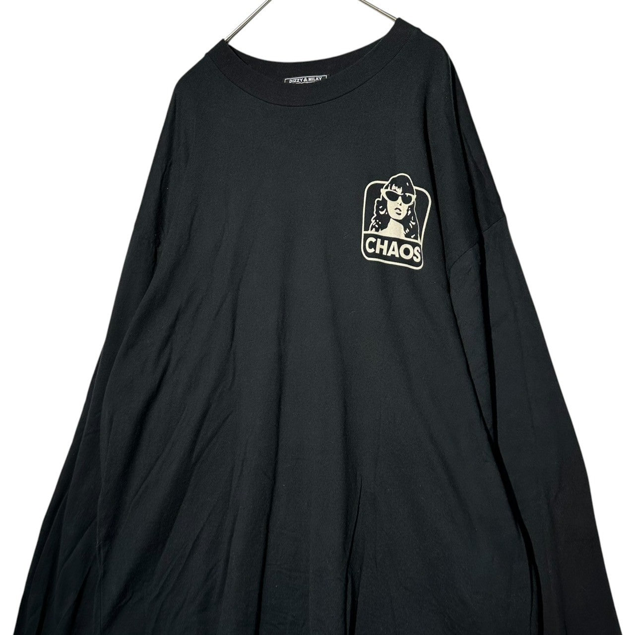 HYSTERIC GLAMOUR(ヒステリックグラマー) DIZZY&MILKY HYSTERIC CHAOS L/S T-shirt プリント 長袖 Tシャツ 02223CL17 XL ブラック