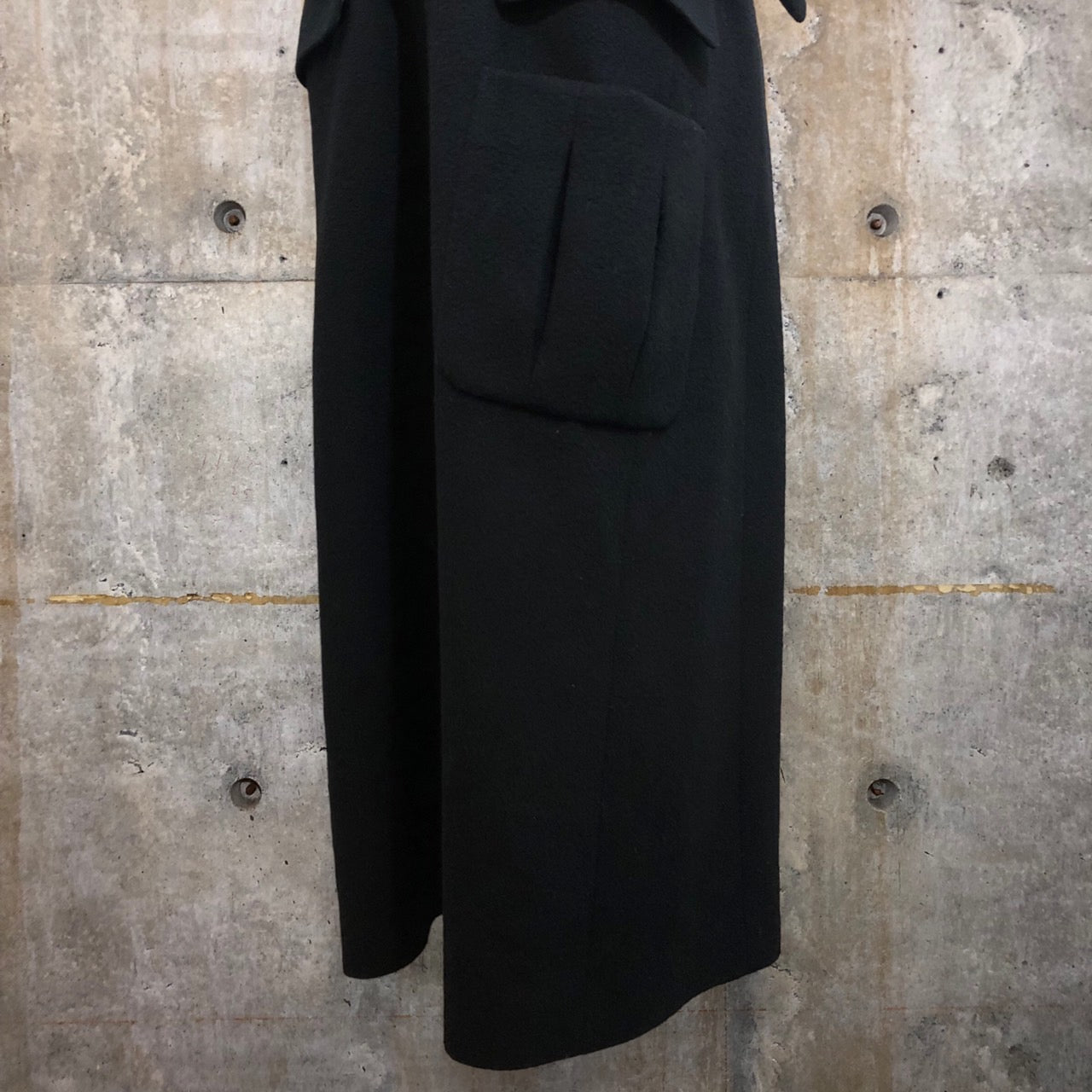 TARO HORIUCHI(タロウホリウチ)ベルテッド ロングウールジレ/ノースリーブウールコート 1804-DR05-407 2(Mサイズ程度) ブラック