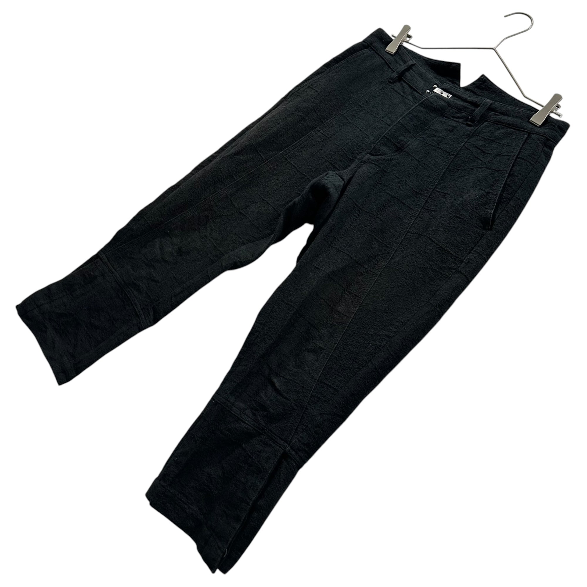 SADDAM TEISSY(サダムテイシー) Jacquard Tapered Cropped Pants ジャガード テーパード クロップド パンツ ST107-0058S 1(S程度) ブラック
