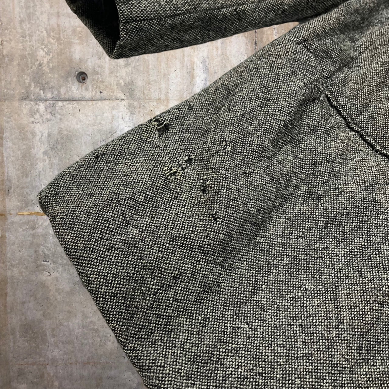 COMME des GARCONS HOMME(コムデギャルソンオム) 80'sウールテーラードジャケット HI-05017 S グレー インサイドアウト デカオム 川久保玲 本人期